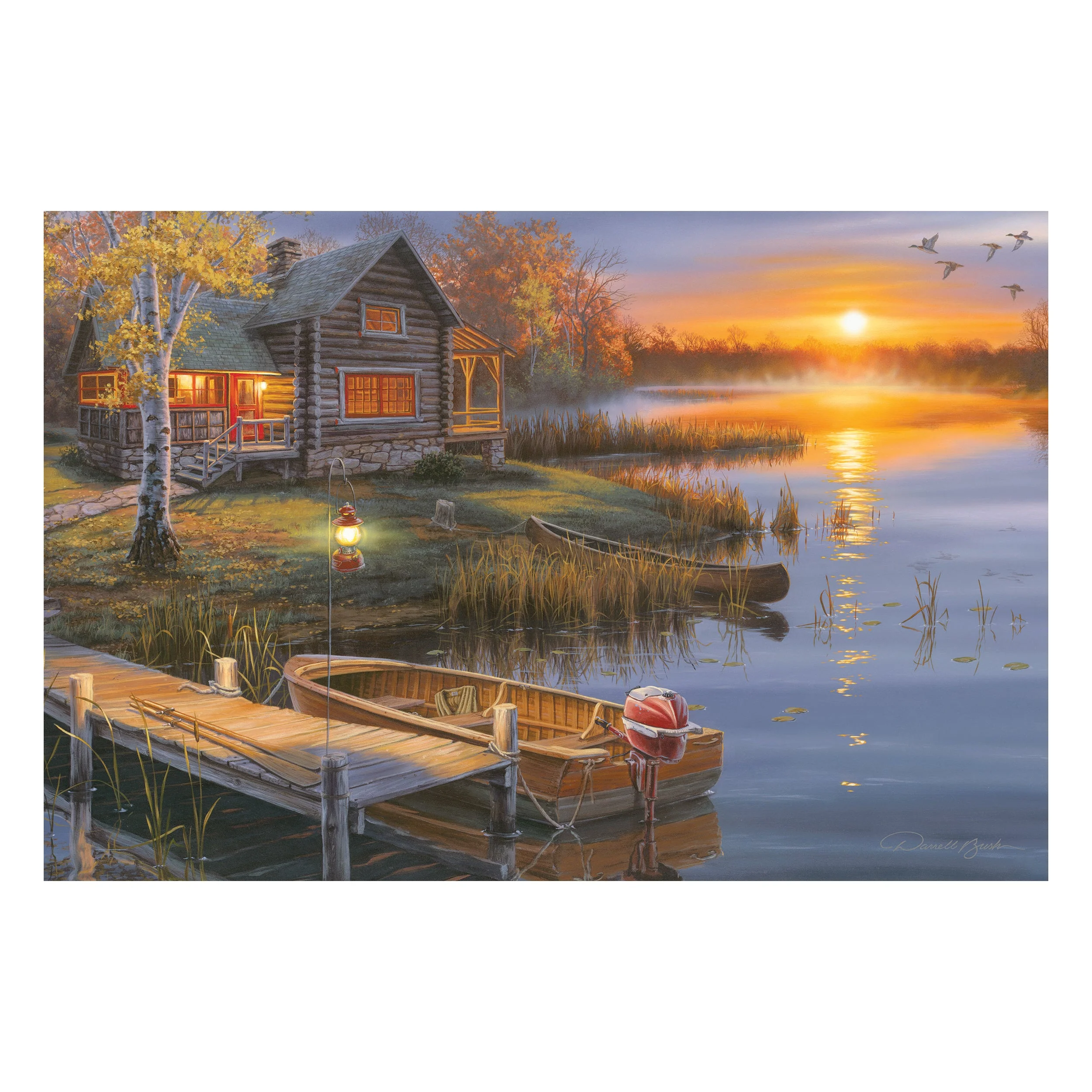 Trusted LED Art 24in x 16in-Autumn at the Lake Elite