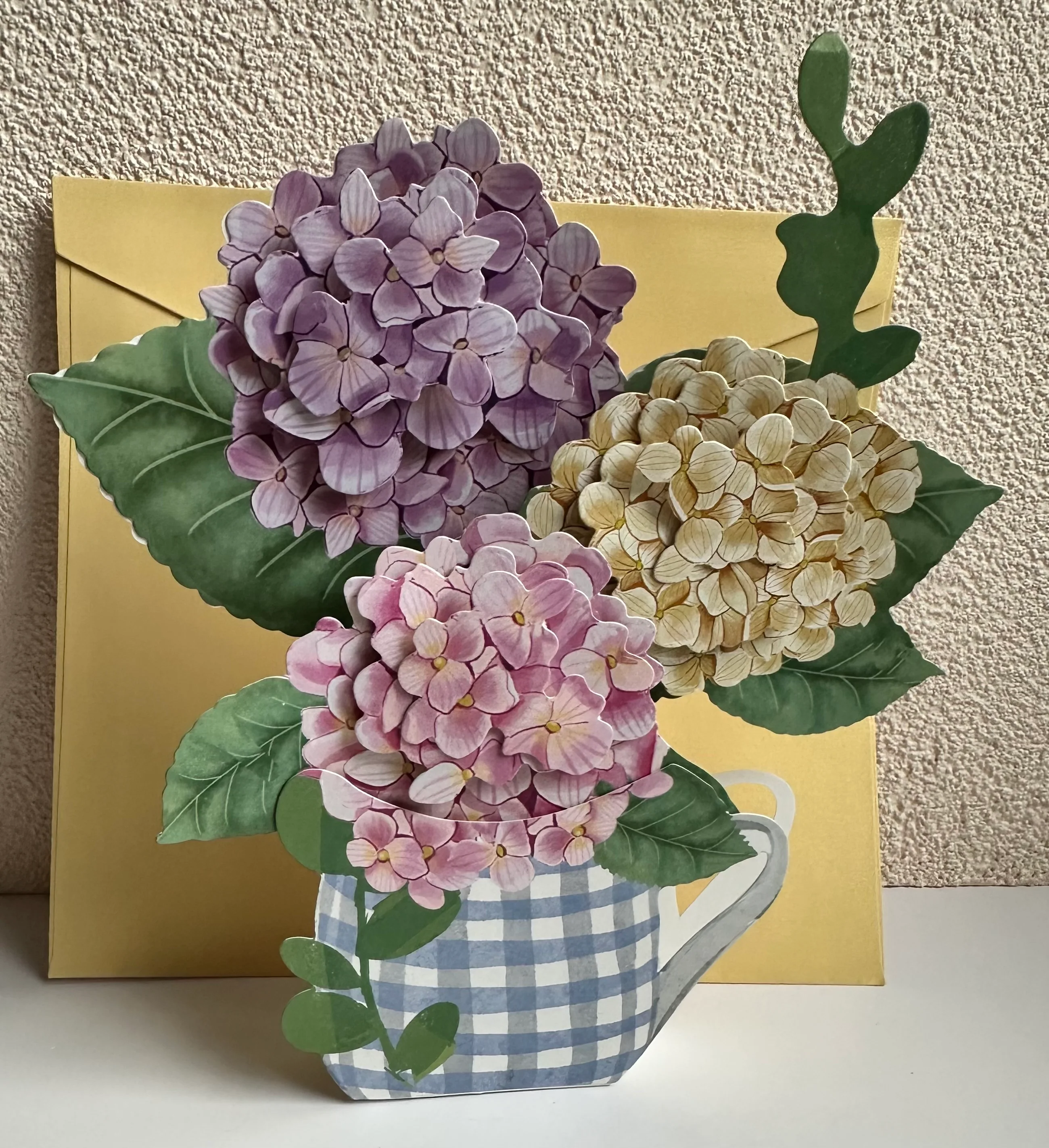 Recyclable Pop Up Hydrangea Bouquet Card Easy-to-Use