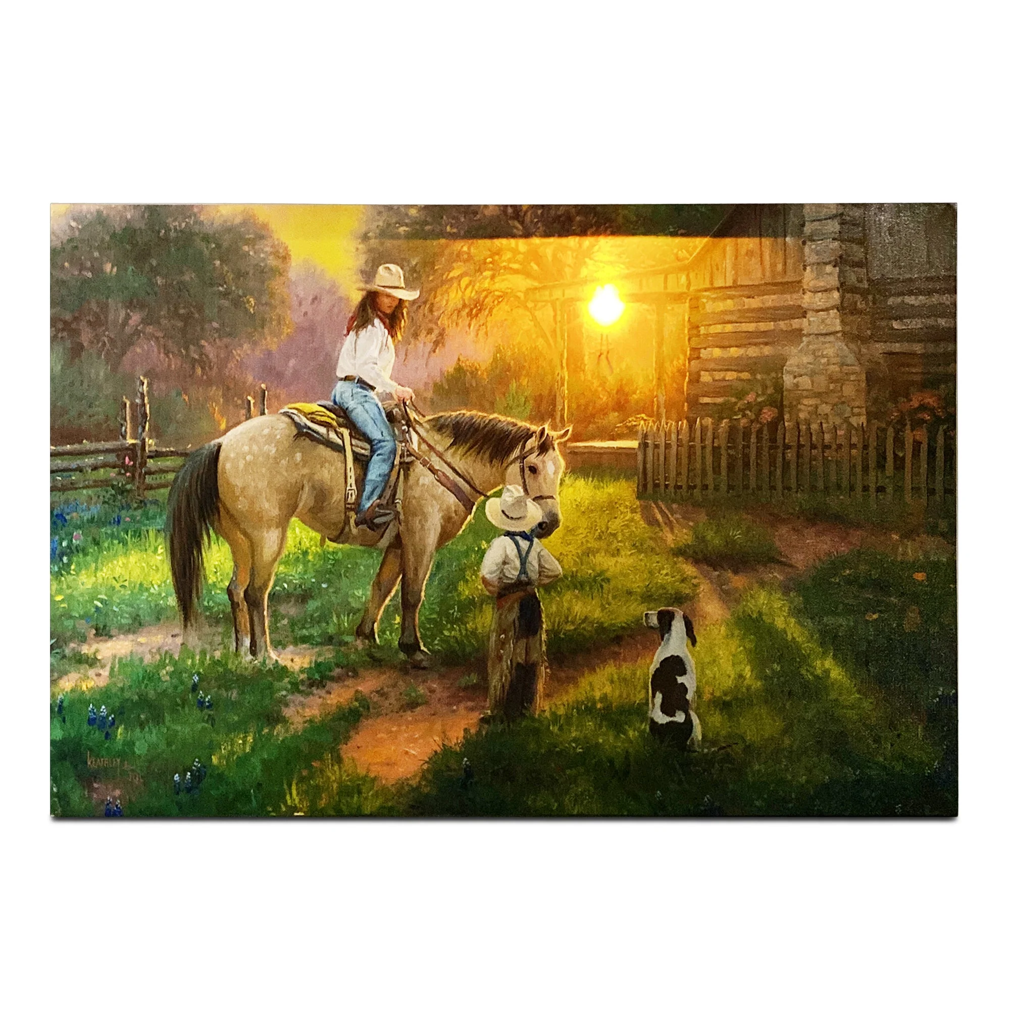 Quality LED Art 24in x 16in-Woman on Horse Carefully Designed