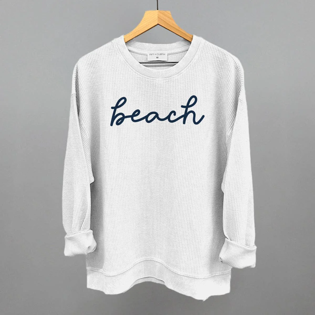 Reliable Beach Script — Oversized Corded Crew Prestigious
