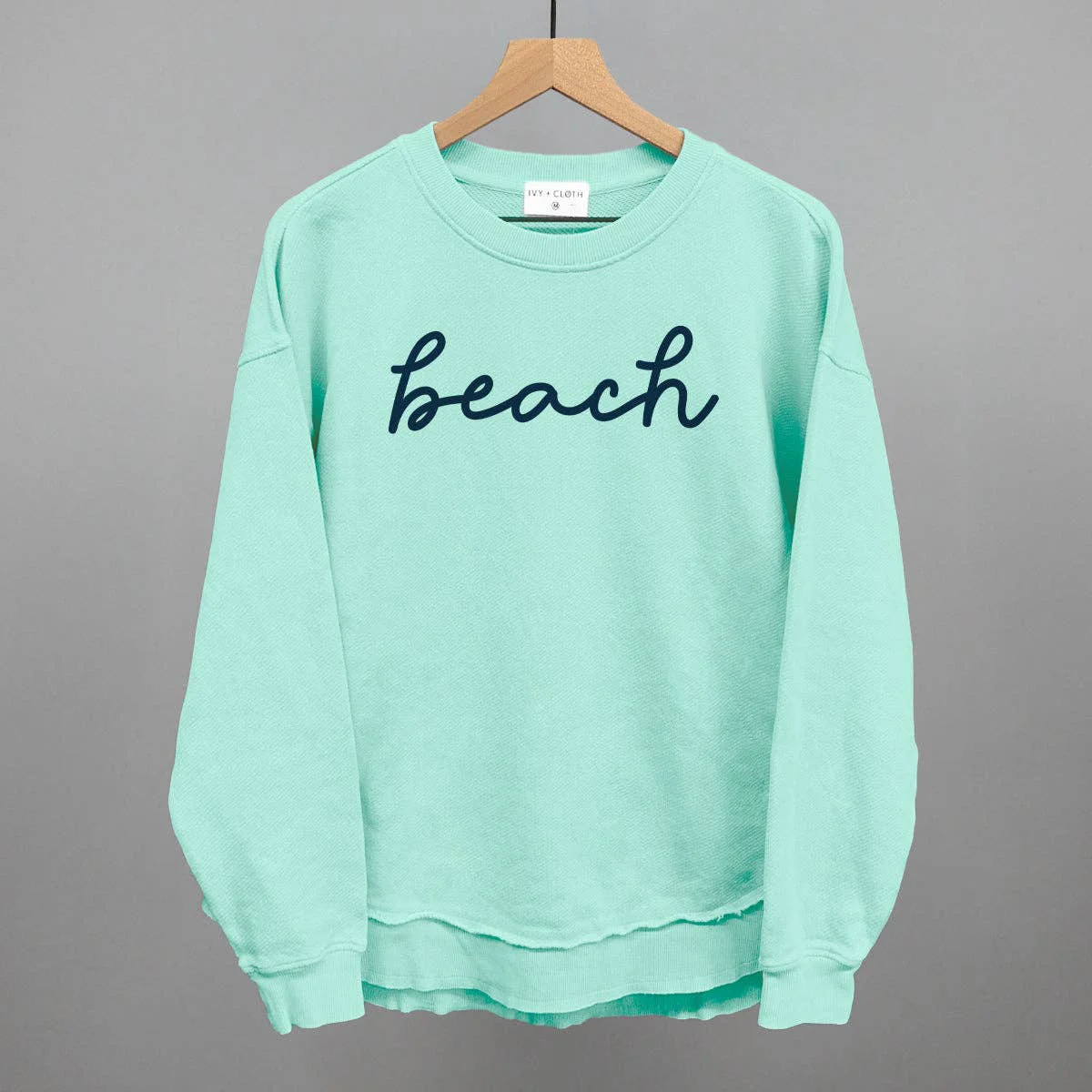 Traditional Beach Script — Oversized Terry Poncho User-Friendly
