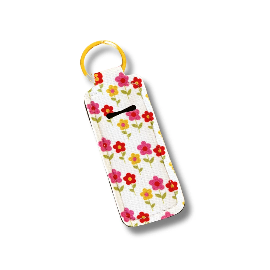 Detailed Lip Balm Keychain Holder – Mod Floral Solid