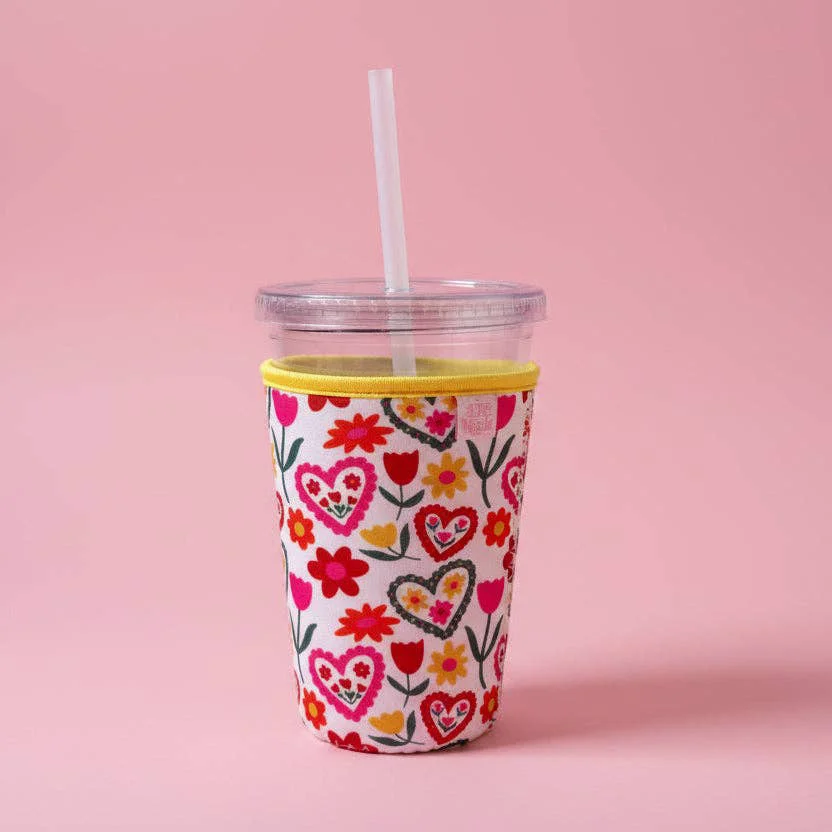 Traditional Iced Beverage Sleeve – Floral Love Natural