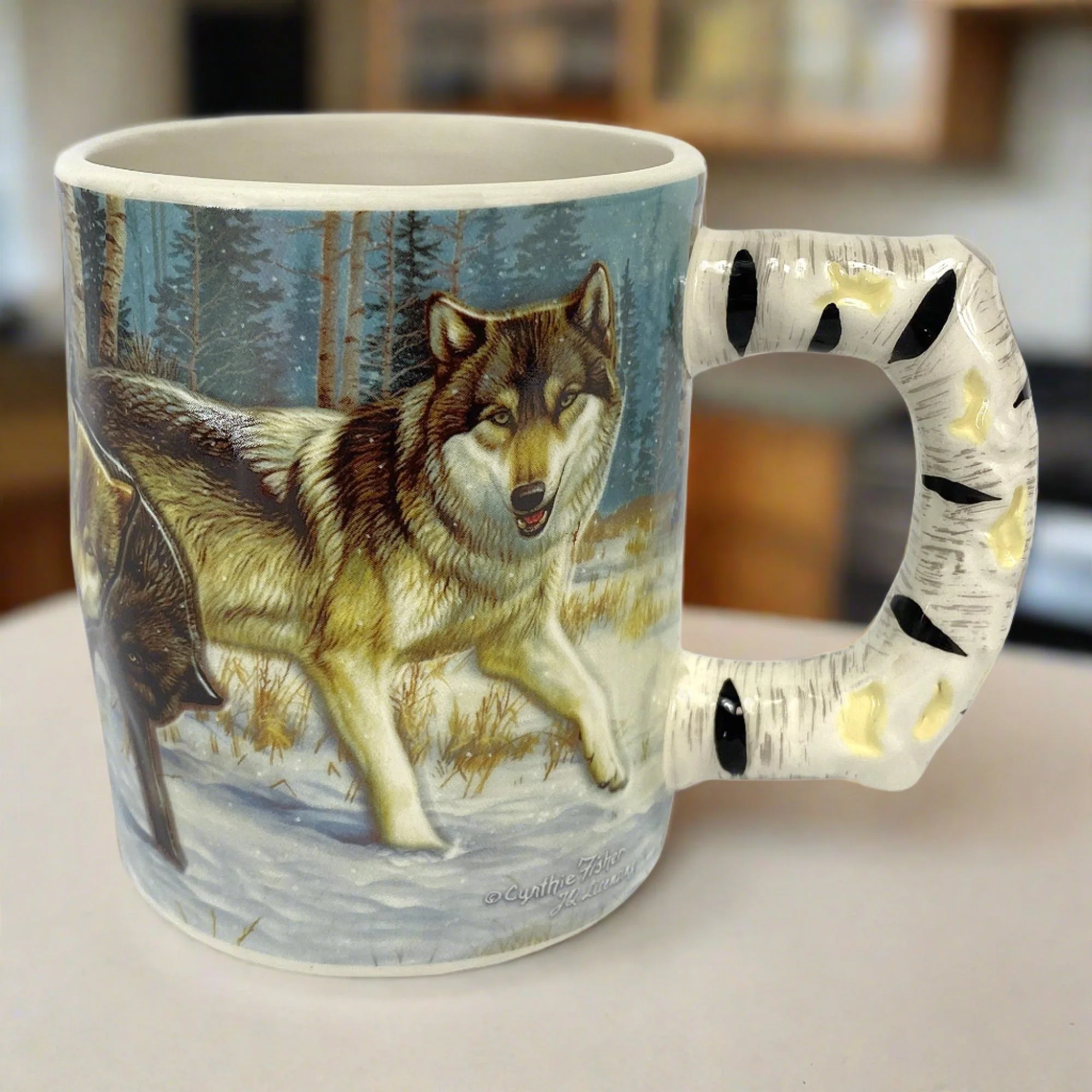 Healthy Ceramic Mug 3D 15oz-Wolf Scene Authentic