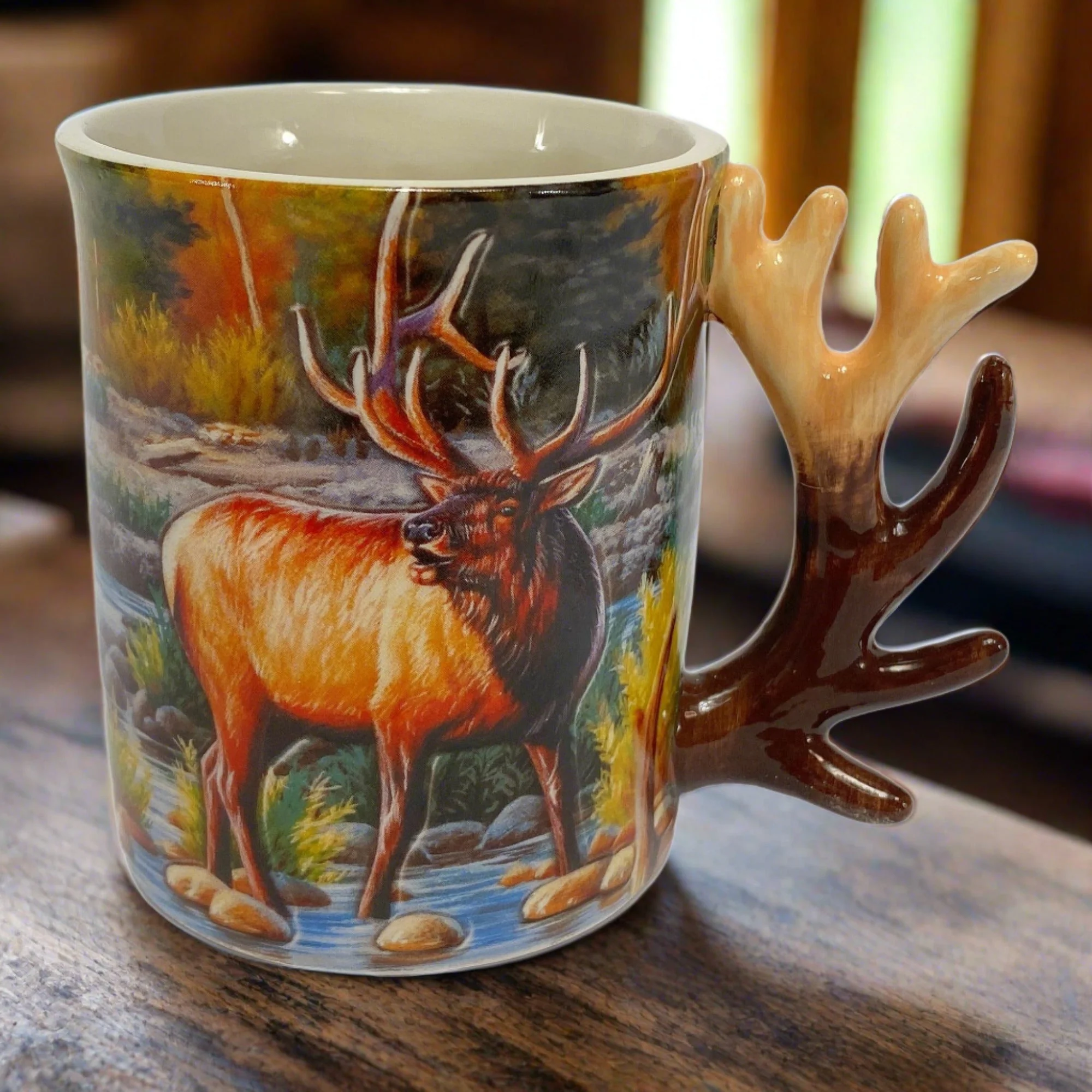 Sophisticated Ceramic Mug 3D 15oz-Elk Scene Optimized