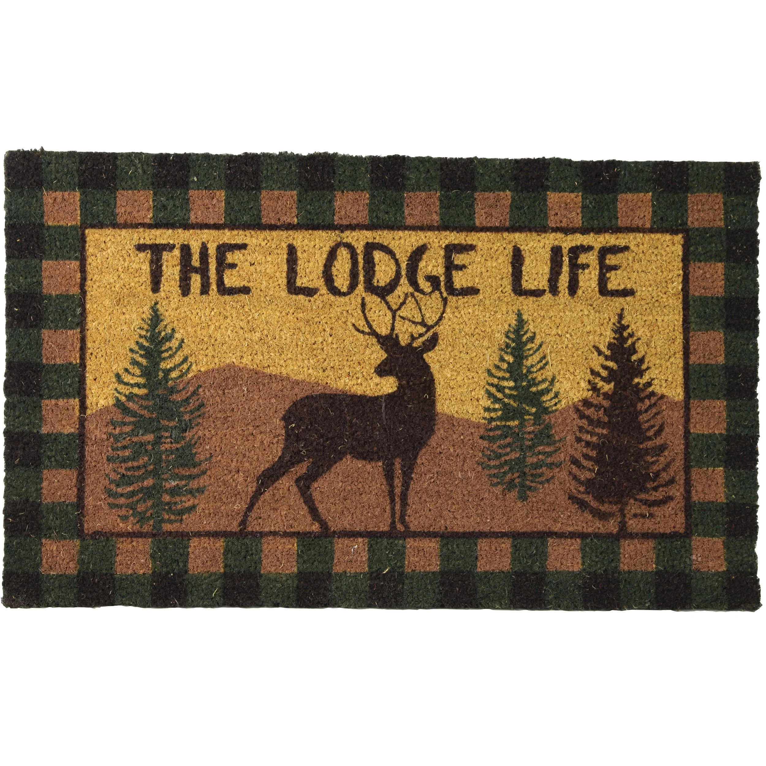 Pure Coir Mat 30in x 18in-Lodge Life Deer High-End