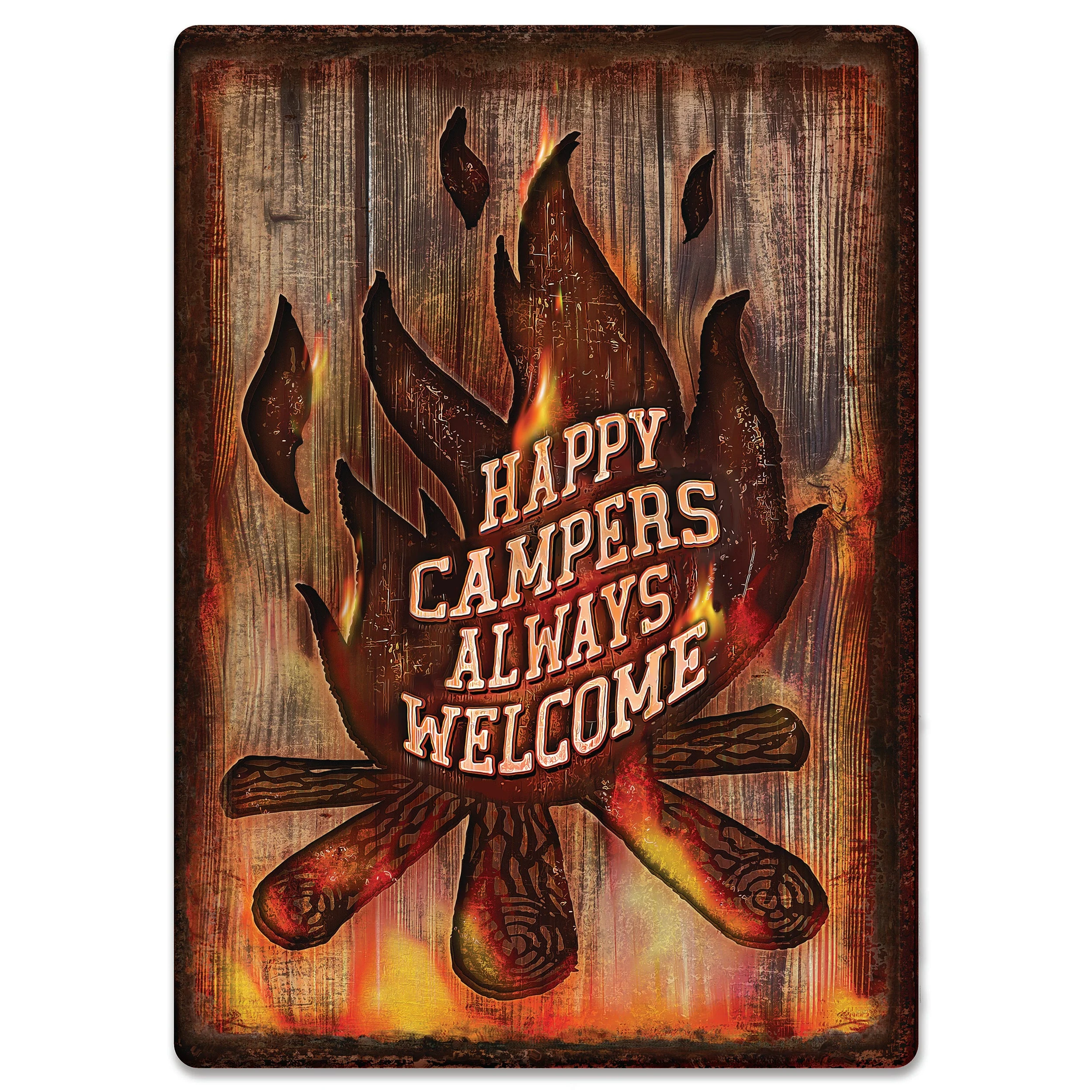 Efficient Tin Sign 12in x 17in-Campers Welcome Organic