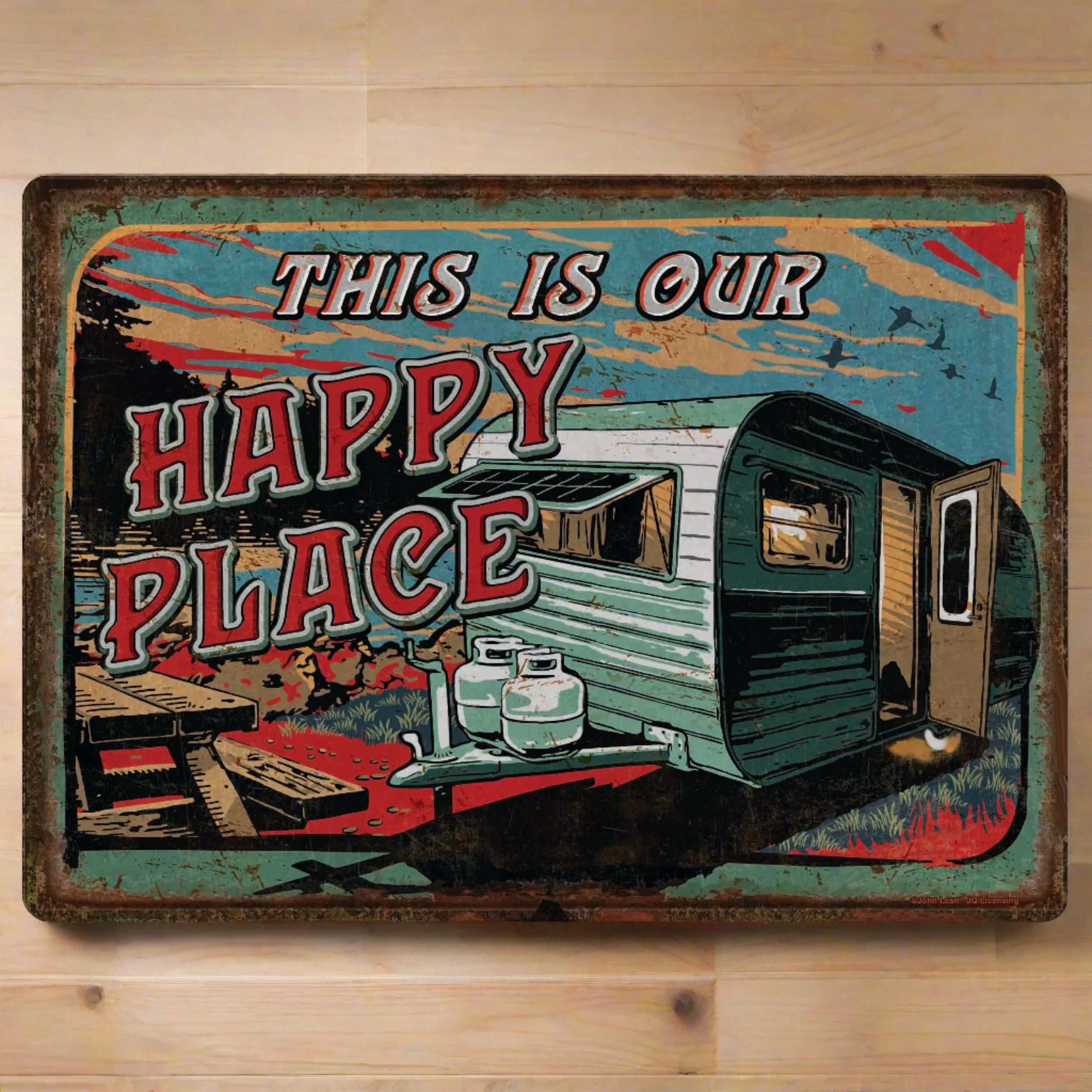 Eco-Friendly Tin Sign 12in x 17in-Happy Place Fashionable