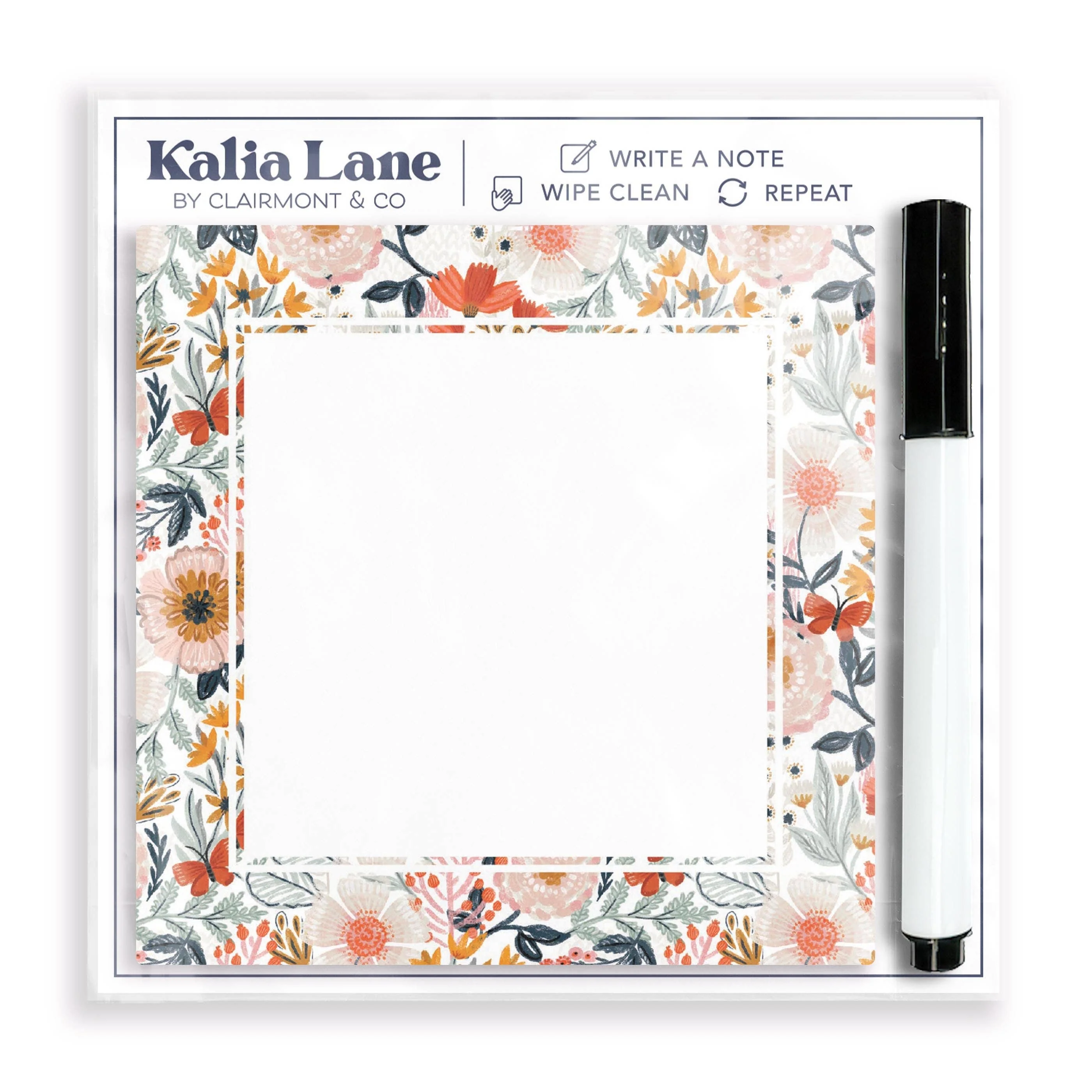 Pure Pretty Things Floral Dry Erase Note Board Crafted
