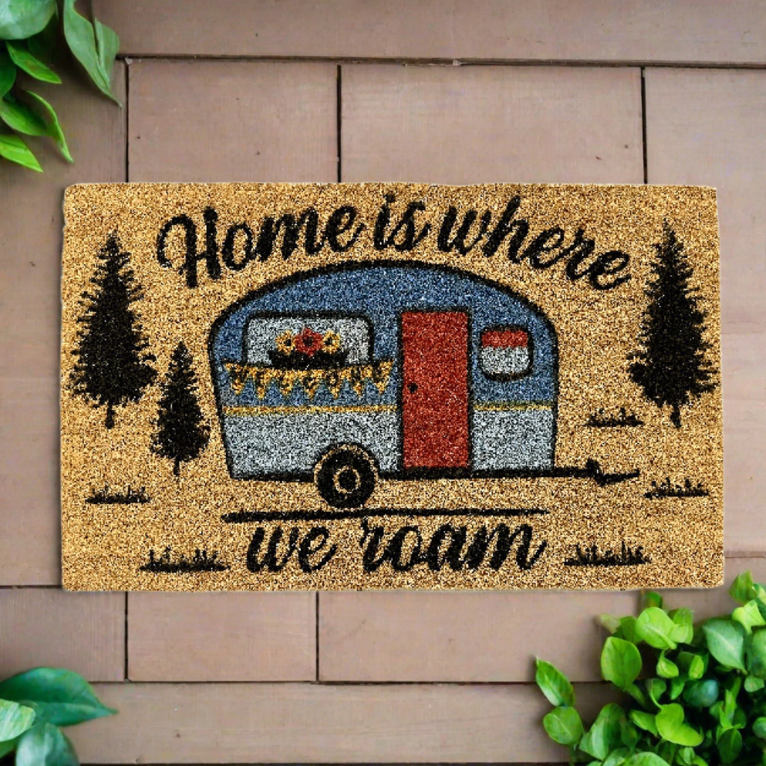 Unique Coir Mat 30in x 18in-Home Is Where We Roam Quality