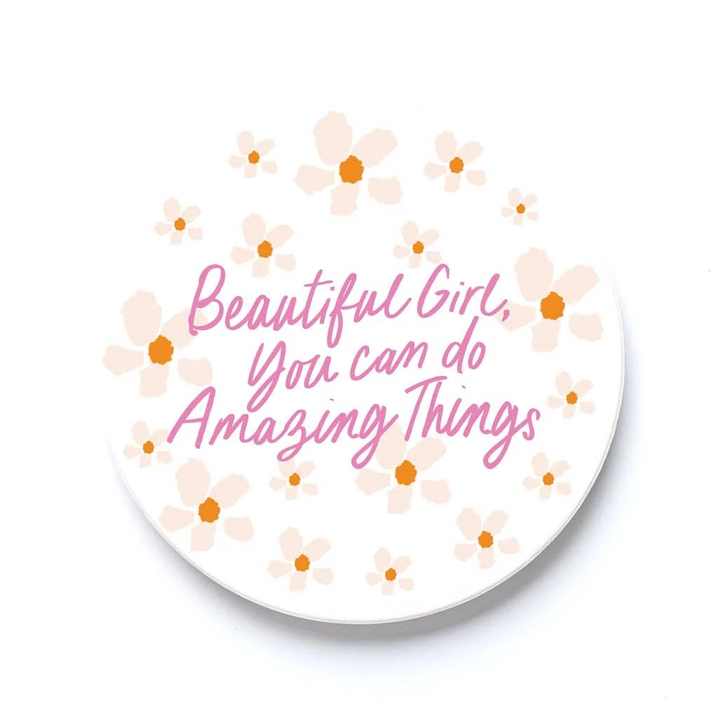Reusable Beautiful Girl Car Coaster Set Easy-to-Use