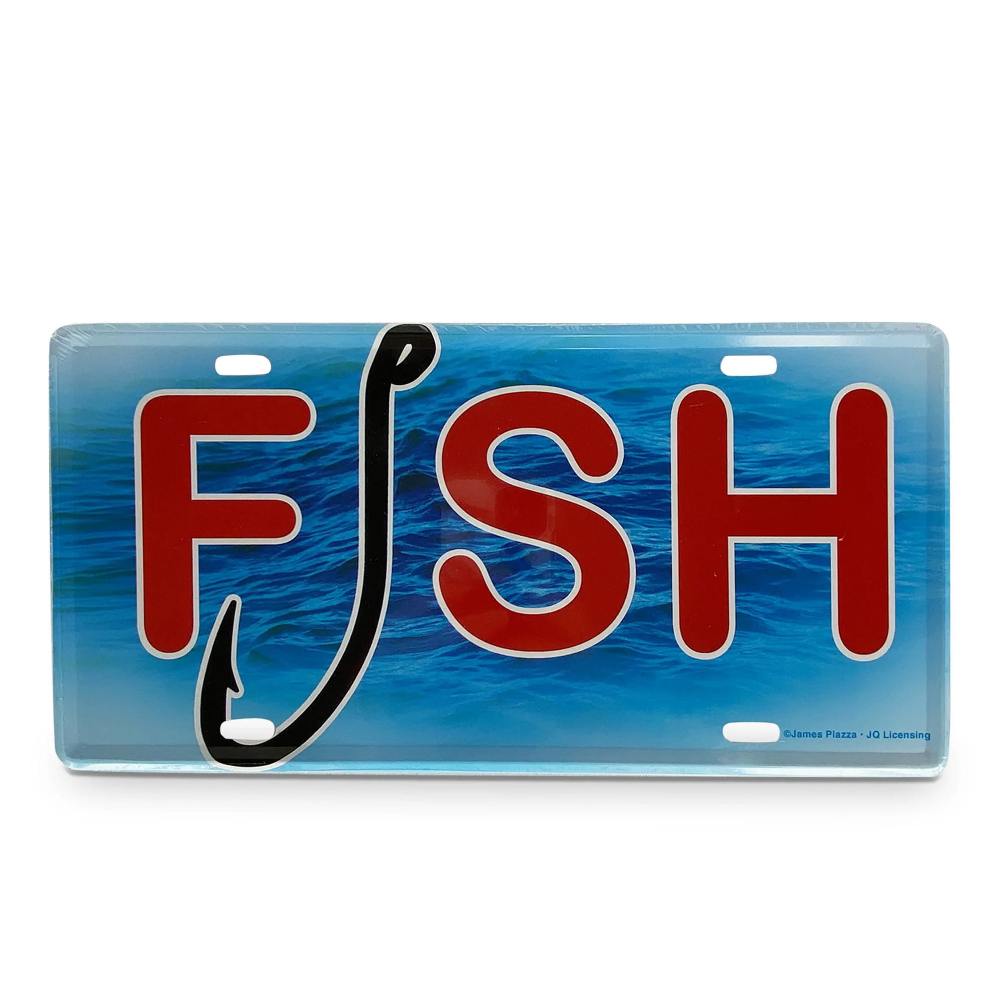 Practical Vanity License Plate 12in x 6in-Fish and Hook Flexible