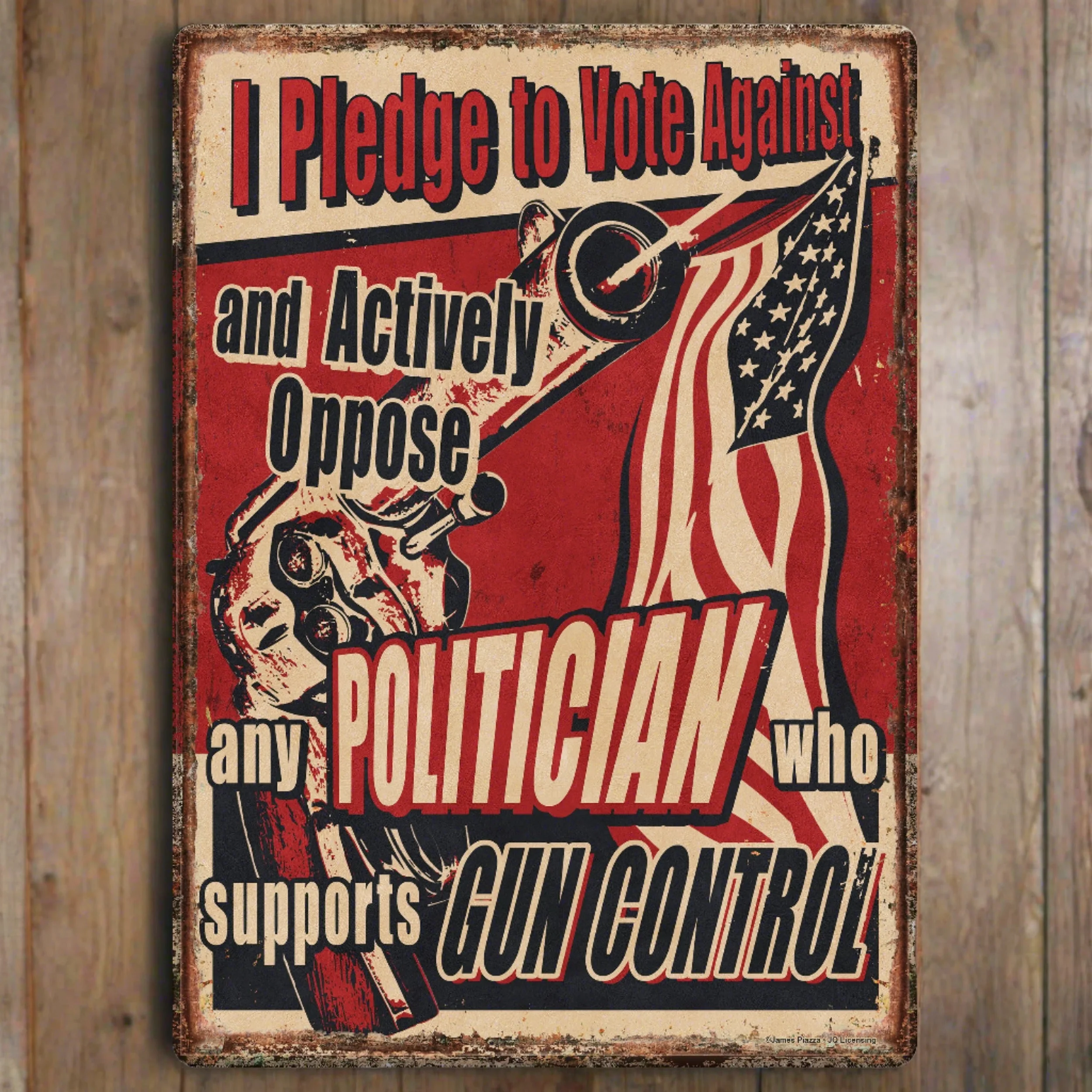 Convenient Tin Sign 12in x 17in-Vote Politician Secure