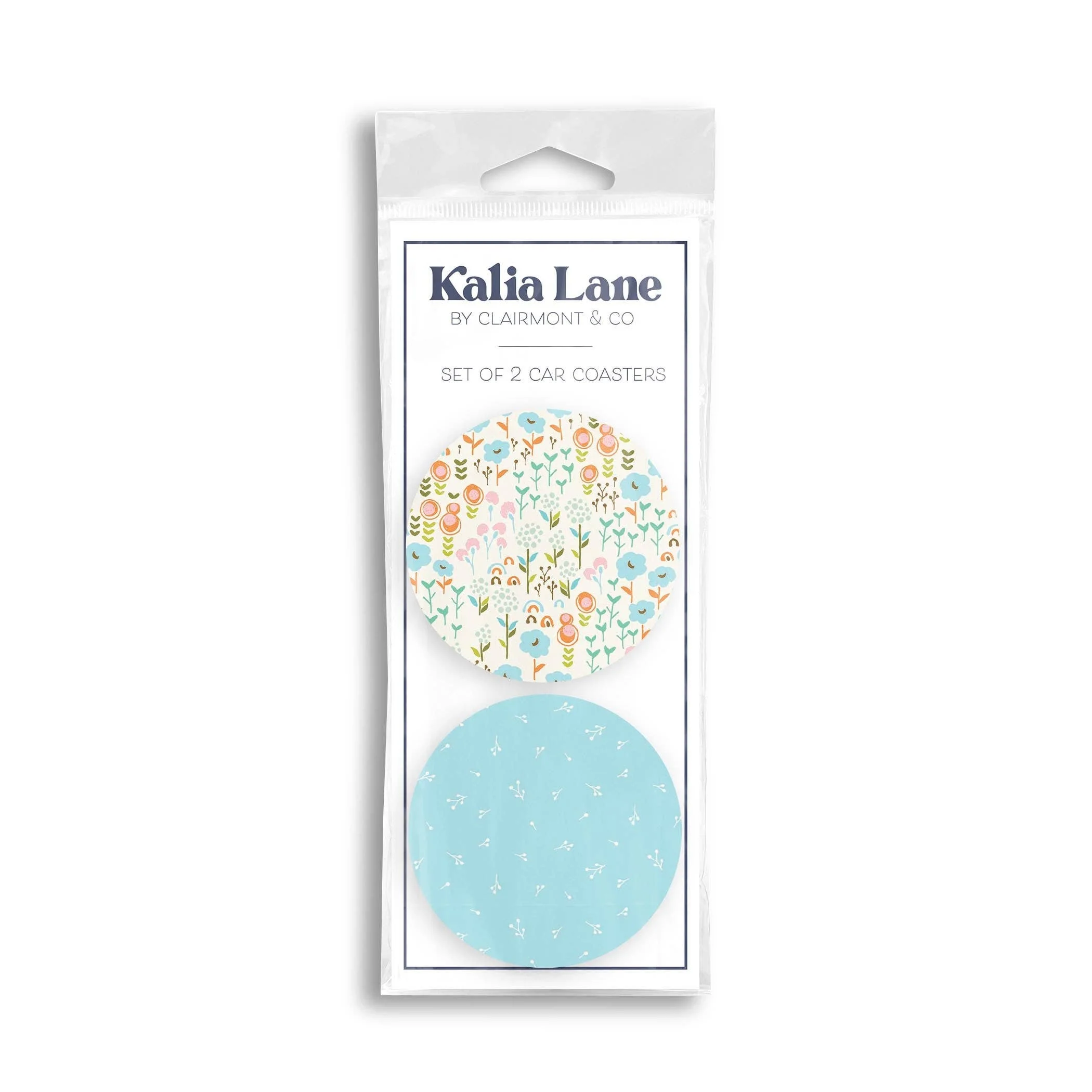 Smooth Blue Whimsy Car Coaster Set Selected