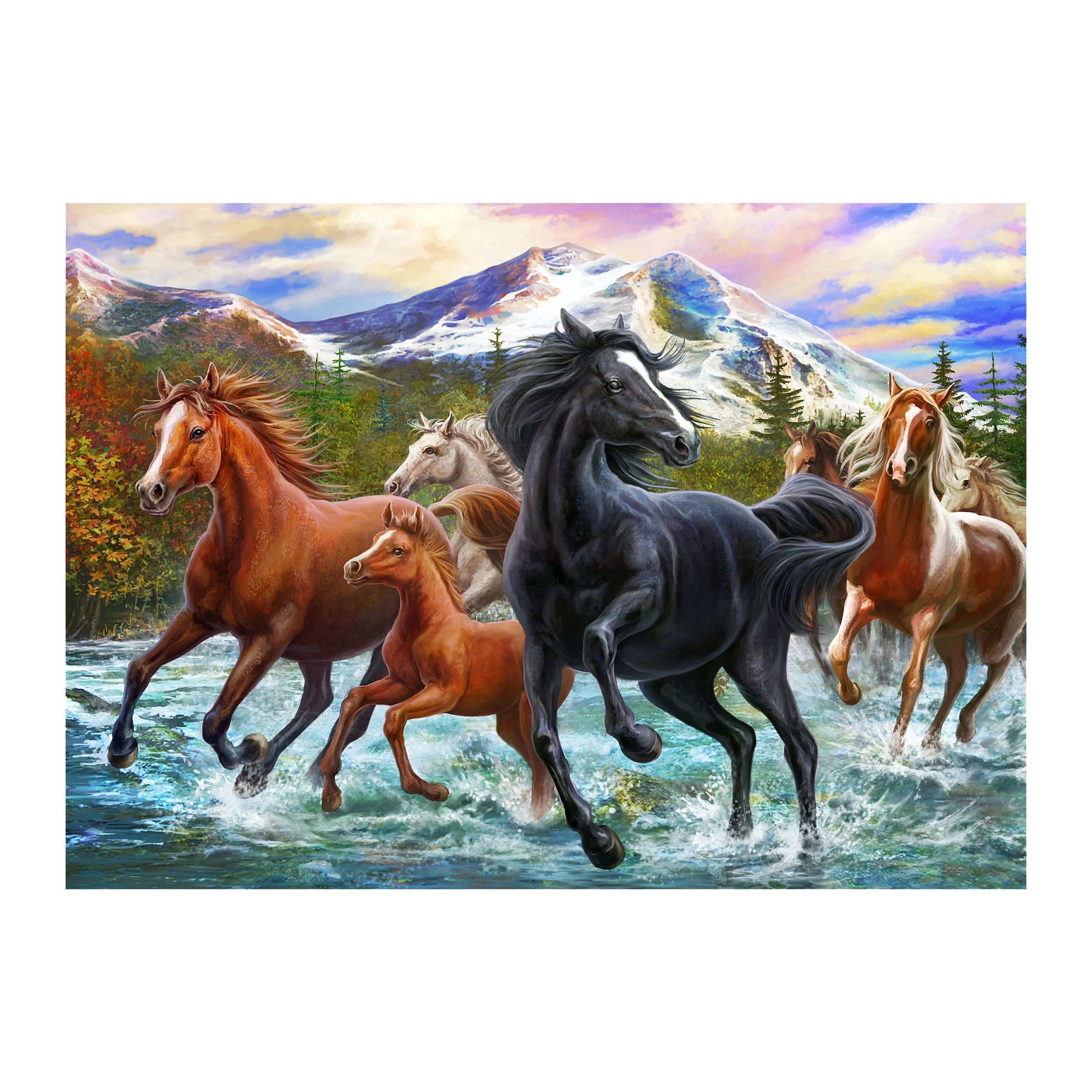 Official Puzzle in Tin 1000-Piece-Black Stallion Friends Reliable
