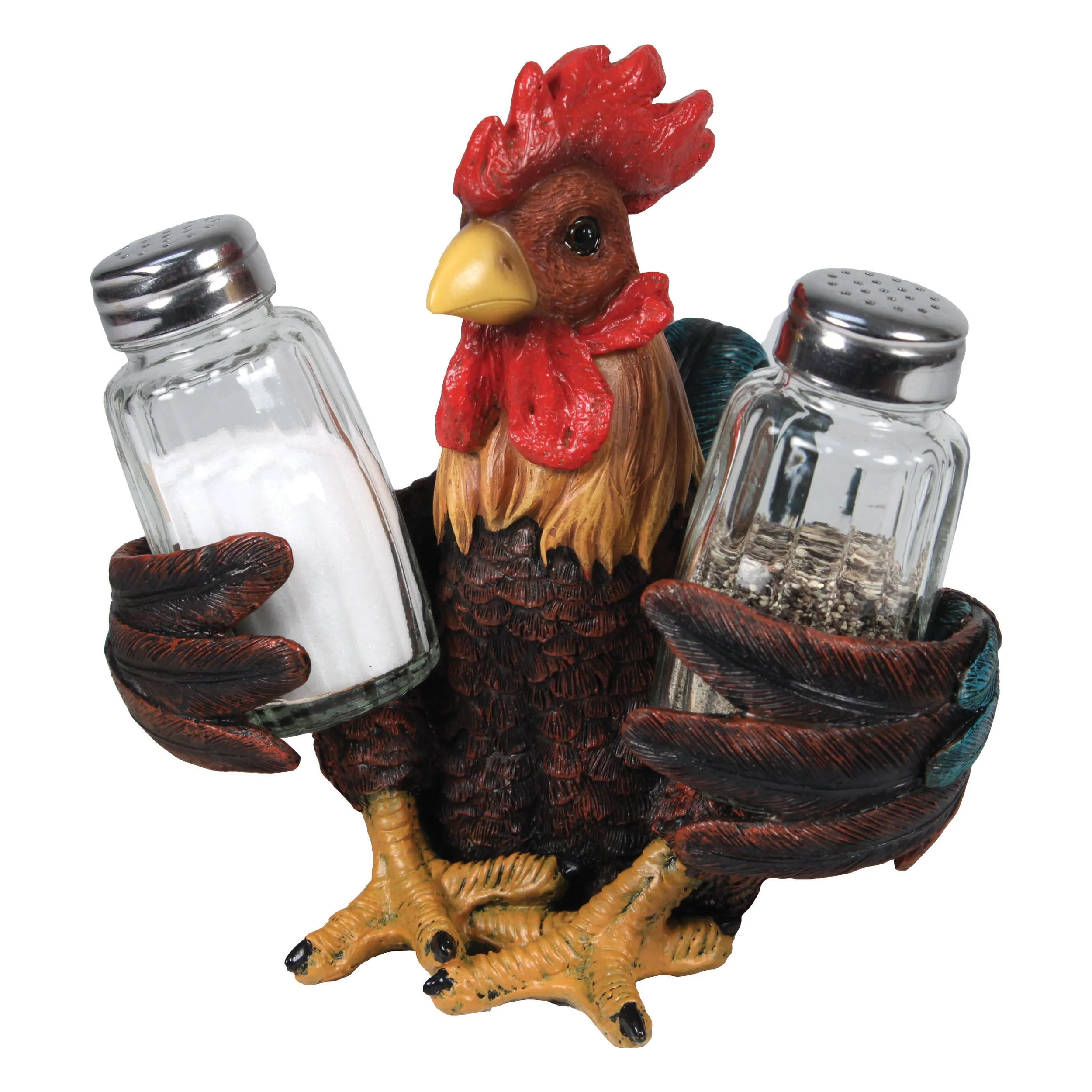 Secure Salt and Pepper Shakers-Rooster Classic