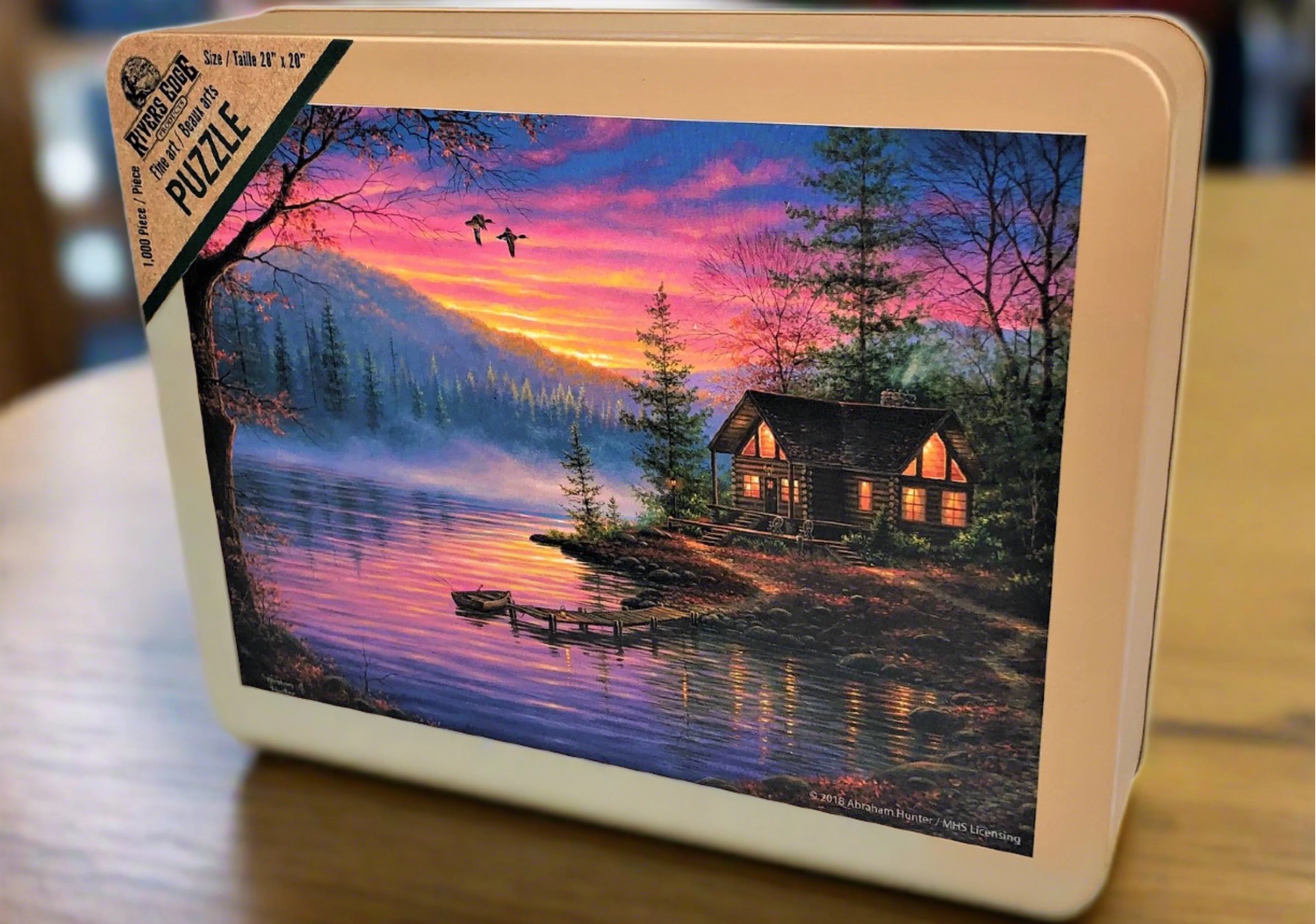 Fast Puzzle in Tin 1000-Piece-Cabin Scene Breathable