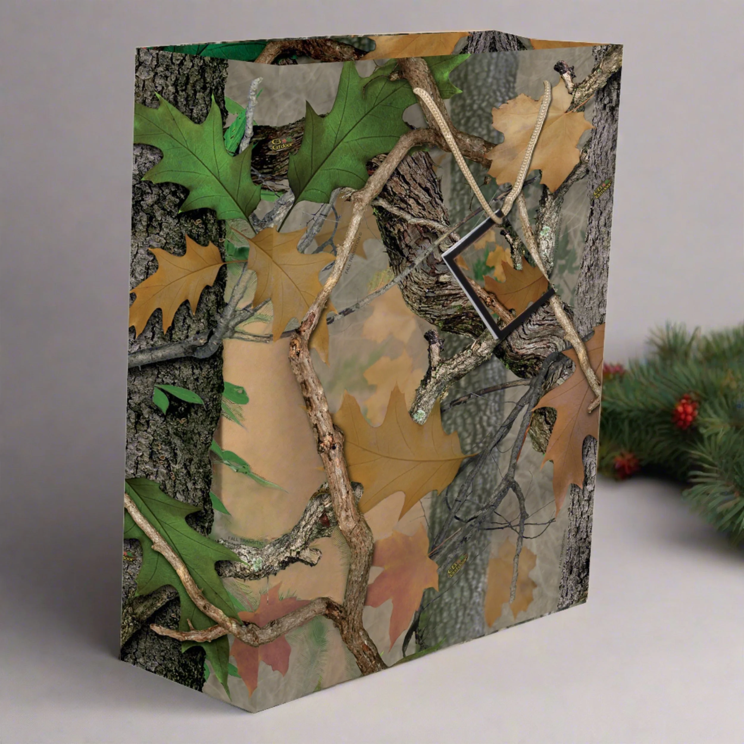 Specialty Gift Bag Large-Camo Green Crafted