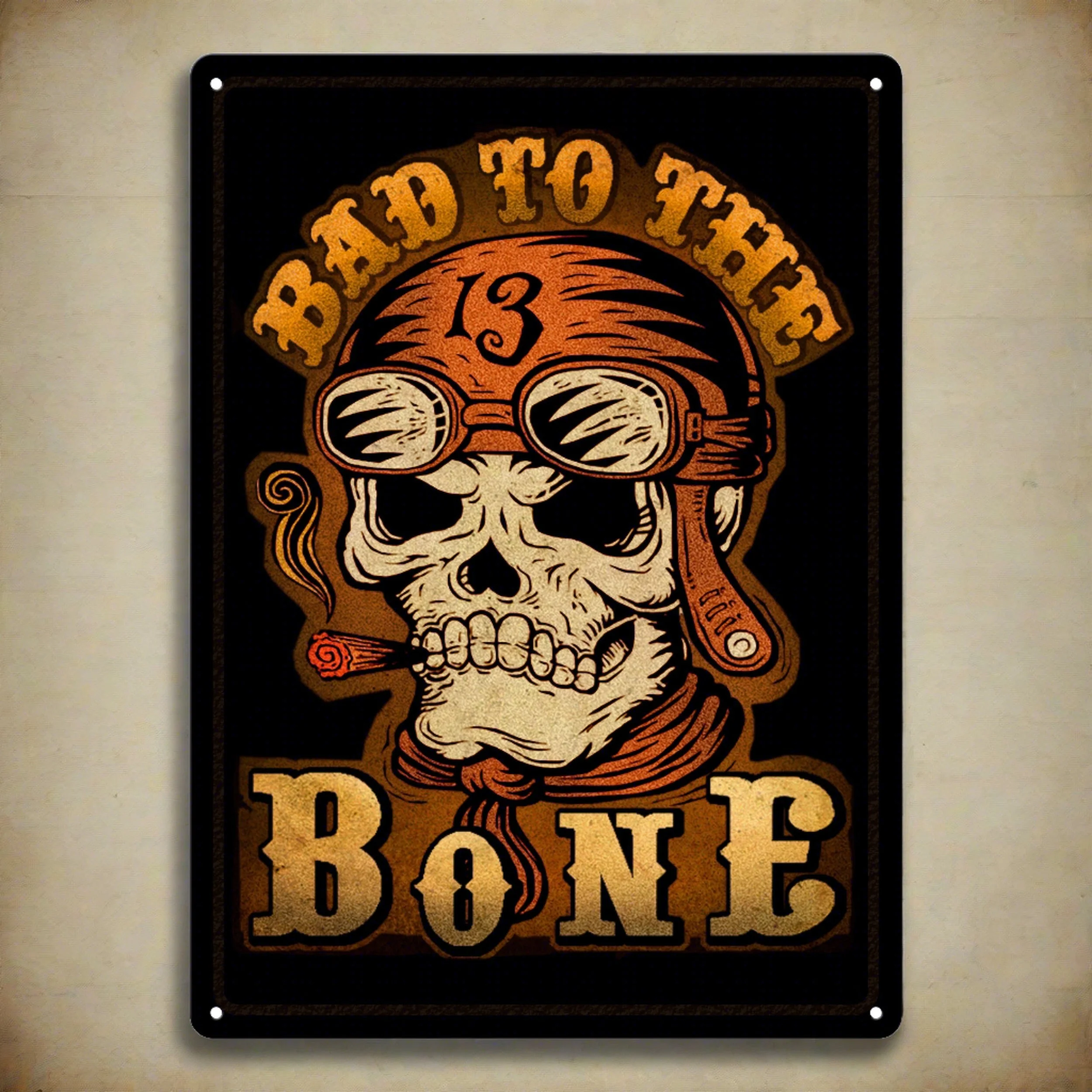 Pure Tin Sign 12in x 17in-Bad to the Bone Specialty