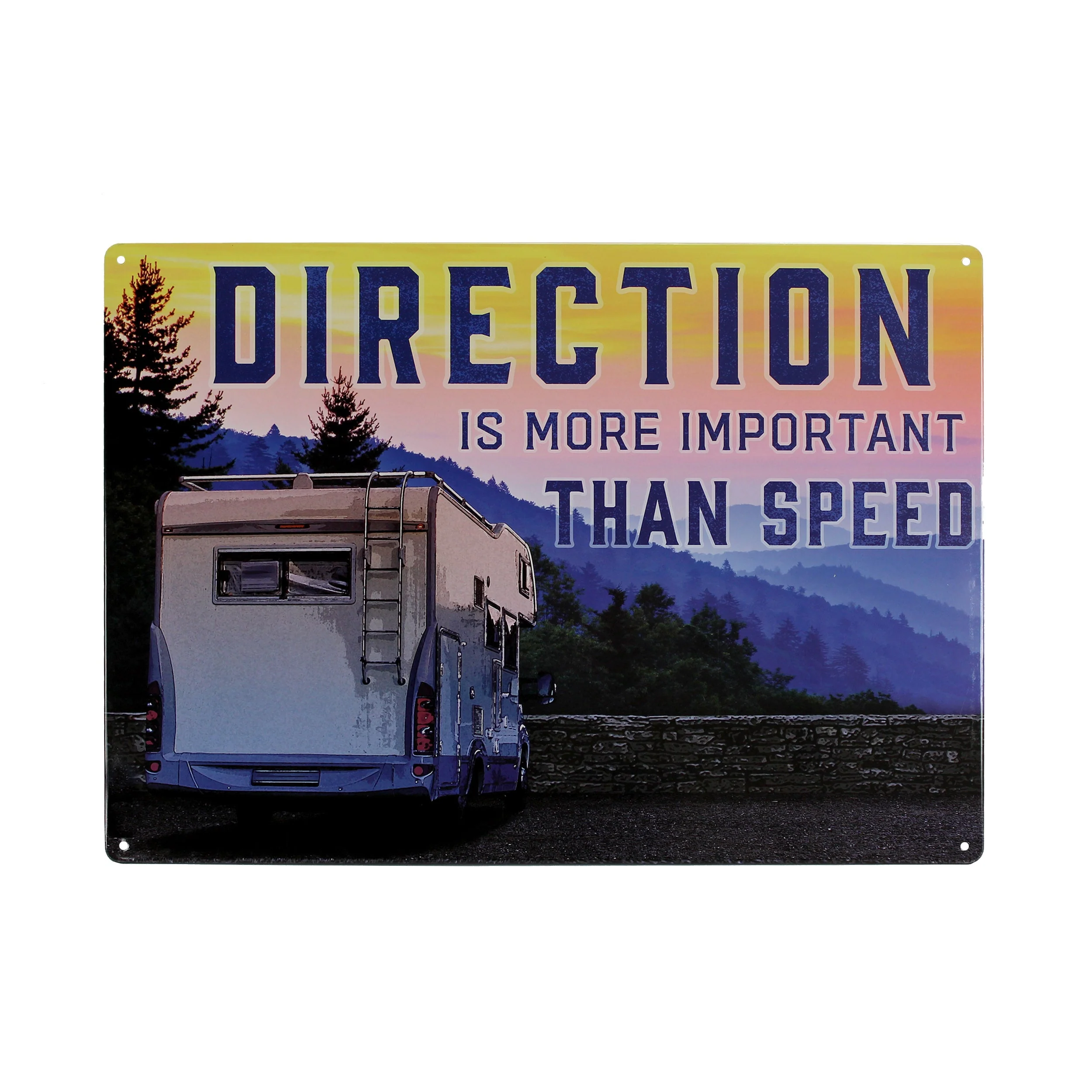 Excellent Tin Sign 12in x 17in-Direction More Important Than Speed Relaxed