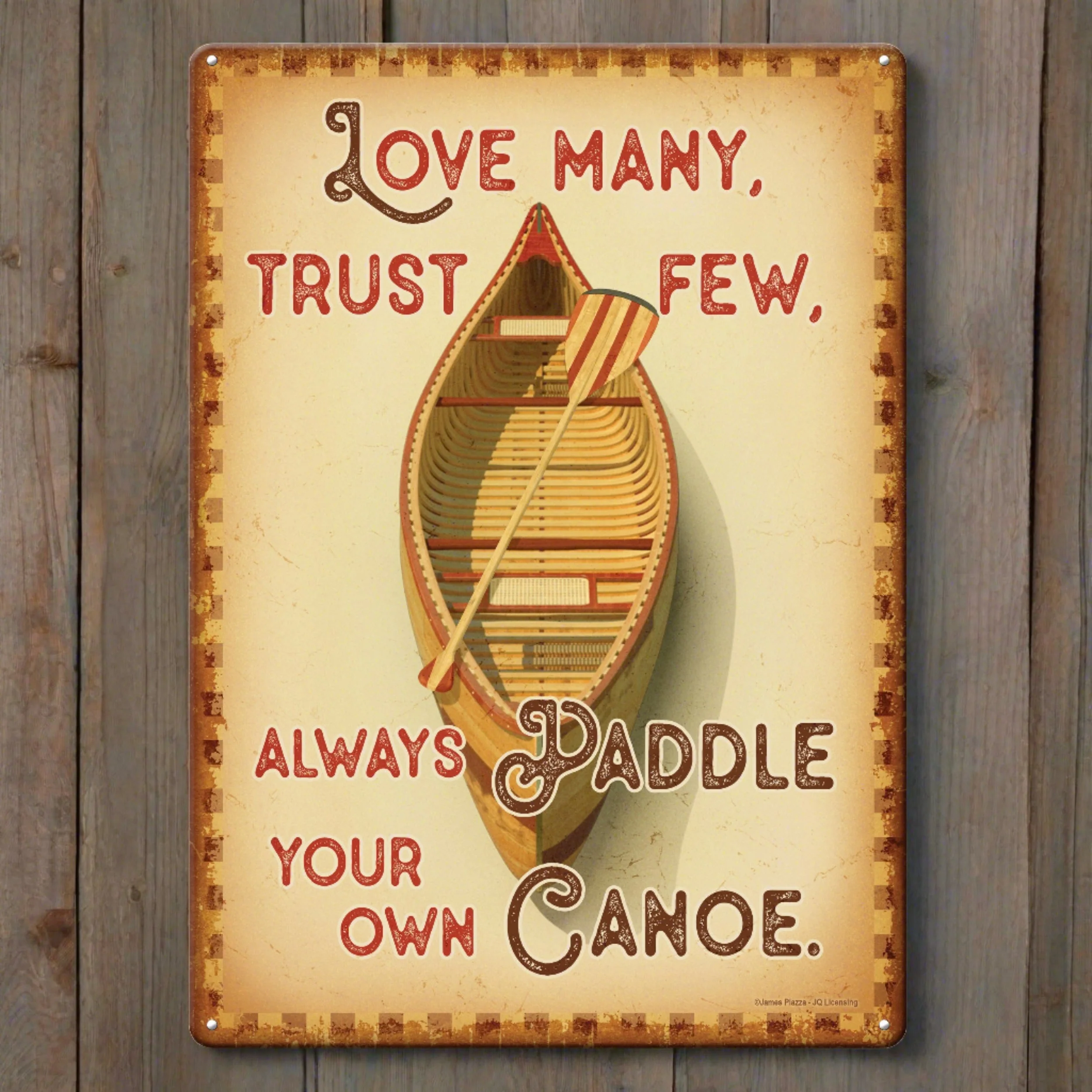 Durable Tin Sign 12in x 17in-Paddle Your Own Canoe Professional