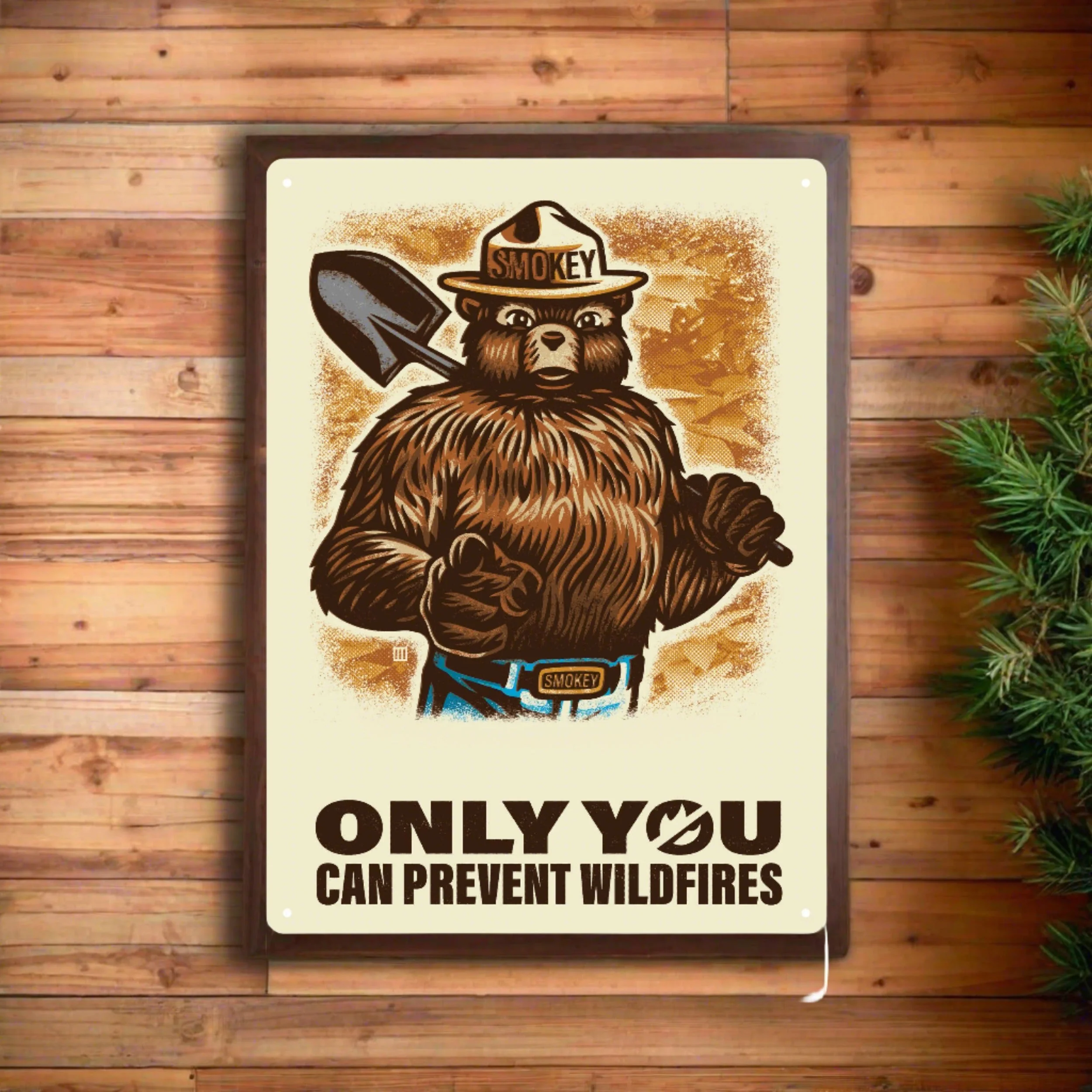 Trendy Tin Sign 12in x 17in-Only You Can Prevent Wildfires Detailed
