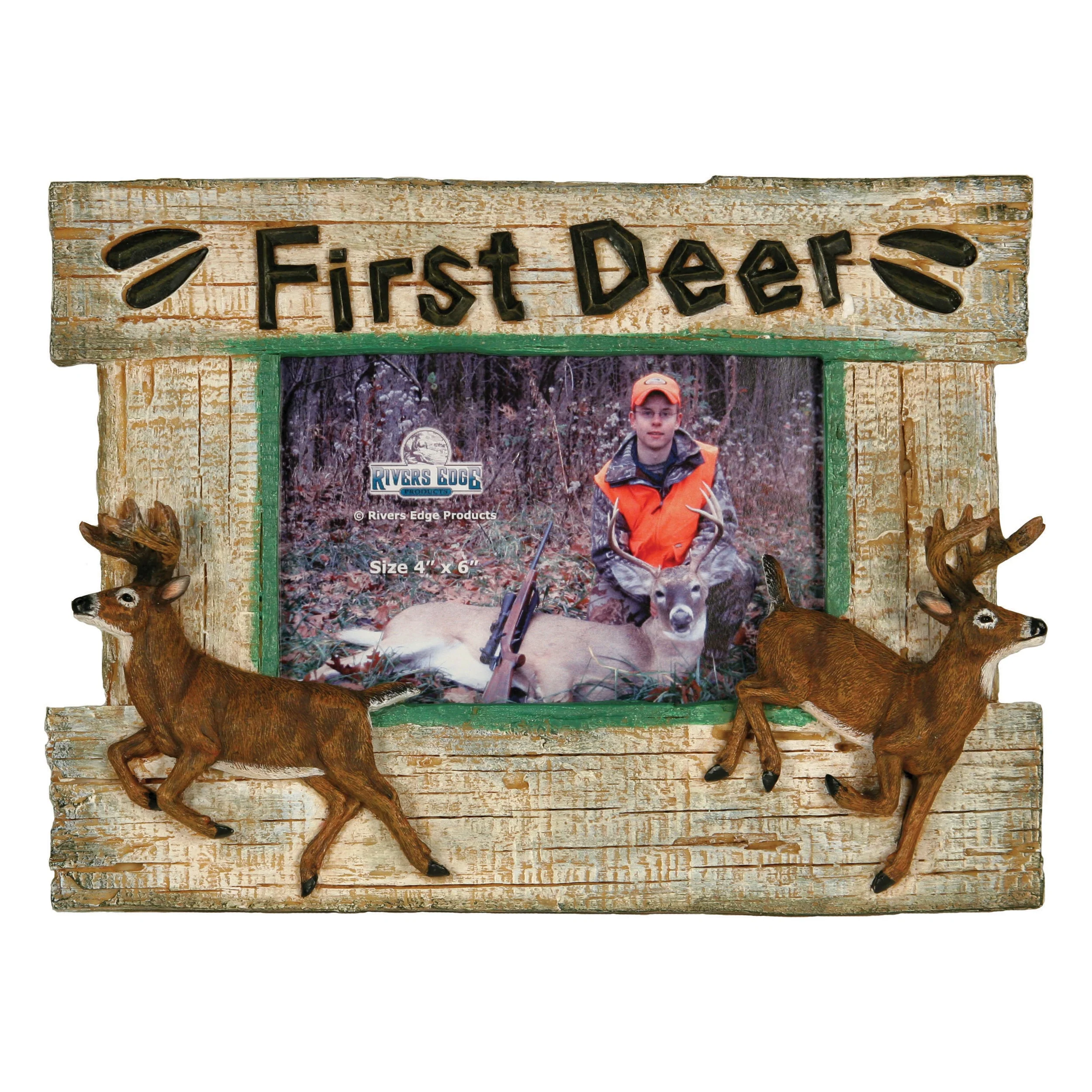 Smooth Picture Frame 4in x 6in-First Deer Detailed