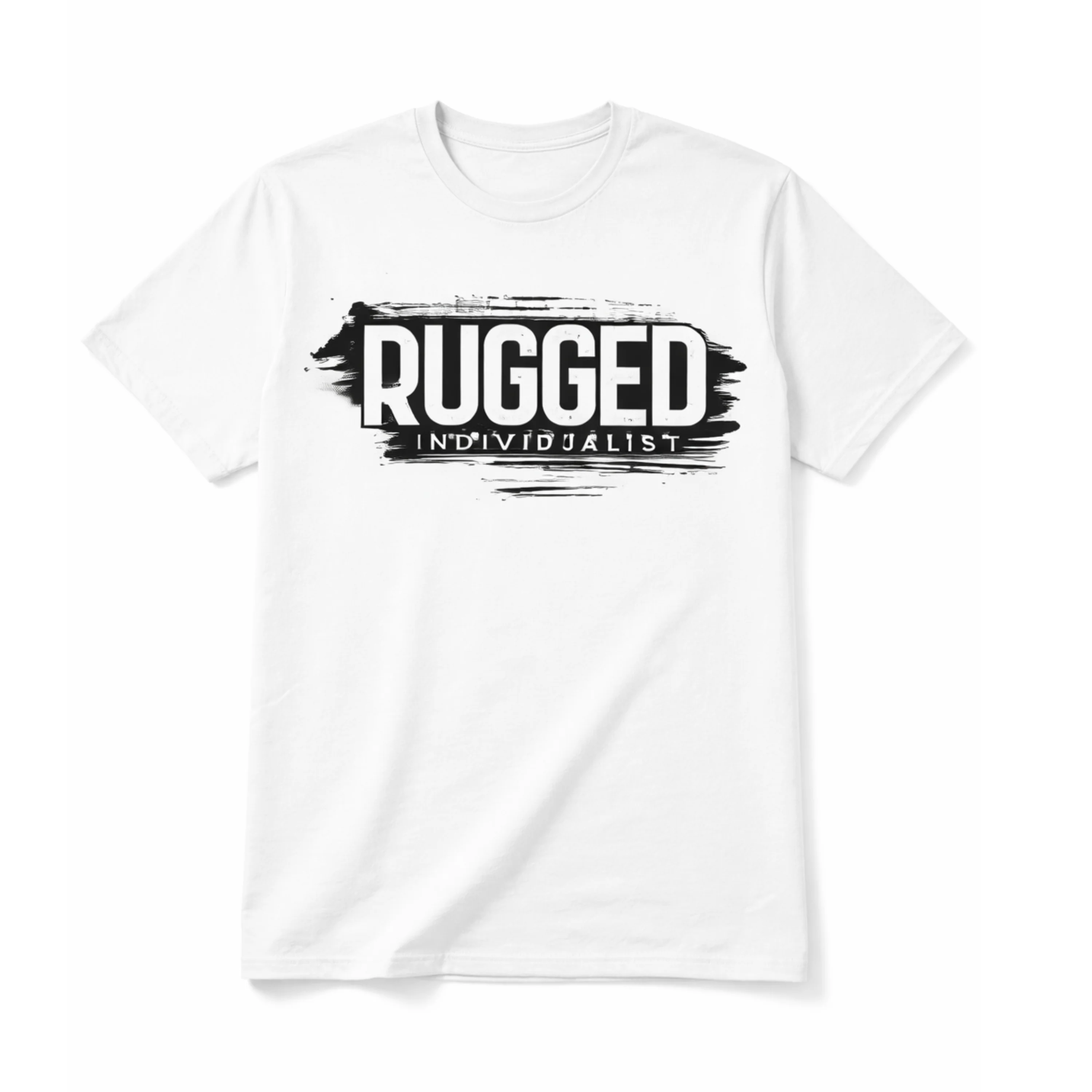 Advanced T-Shirt – Rugged Individualist Essential Tee – White with Black Print Next-Generation