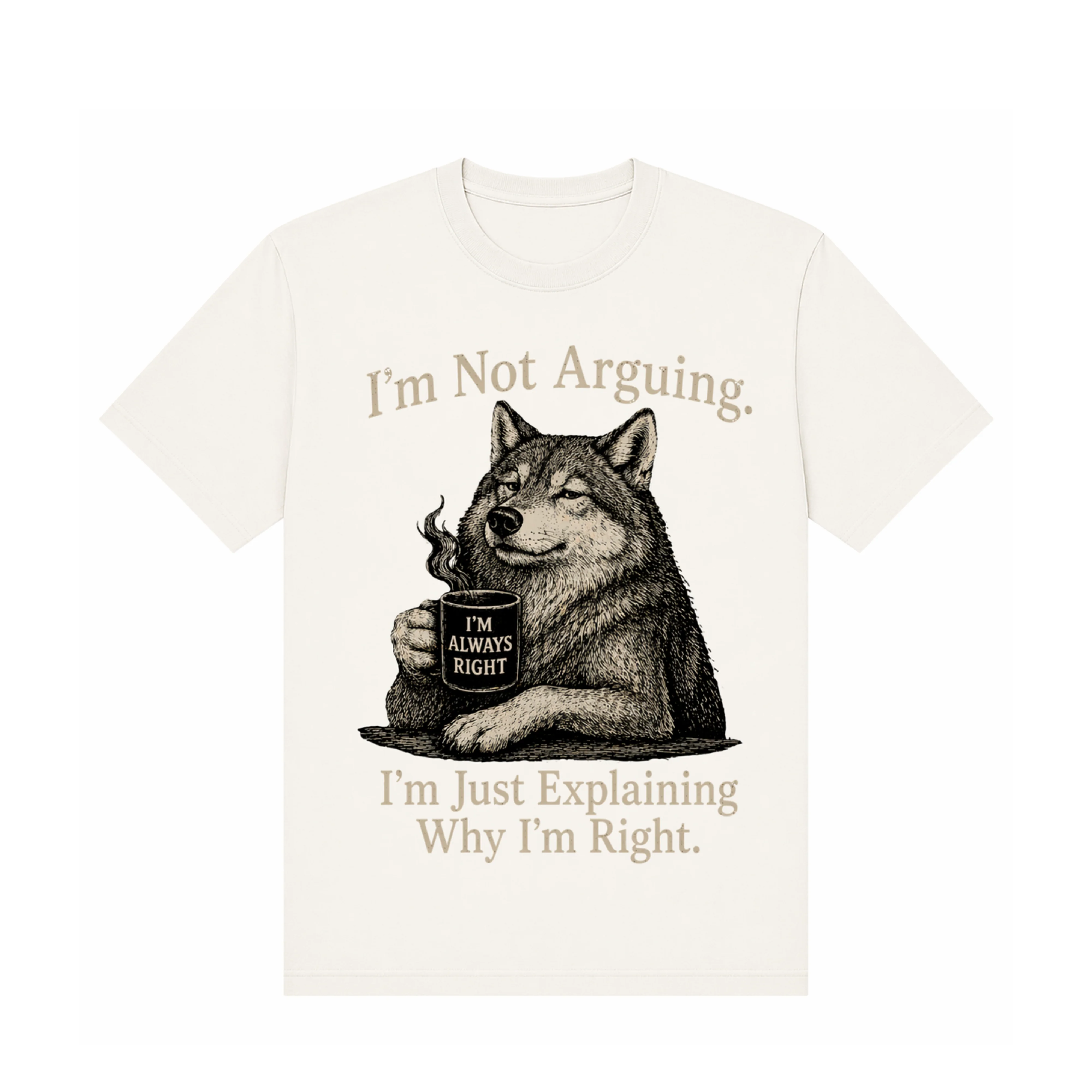 Green T-Shirt – Animal – Wolf Humor Durable