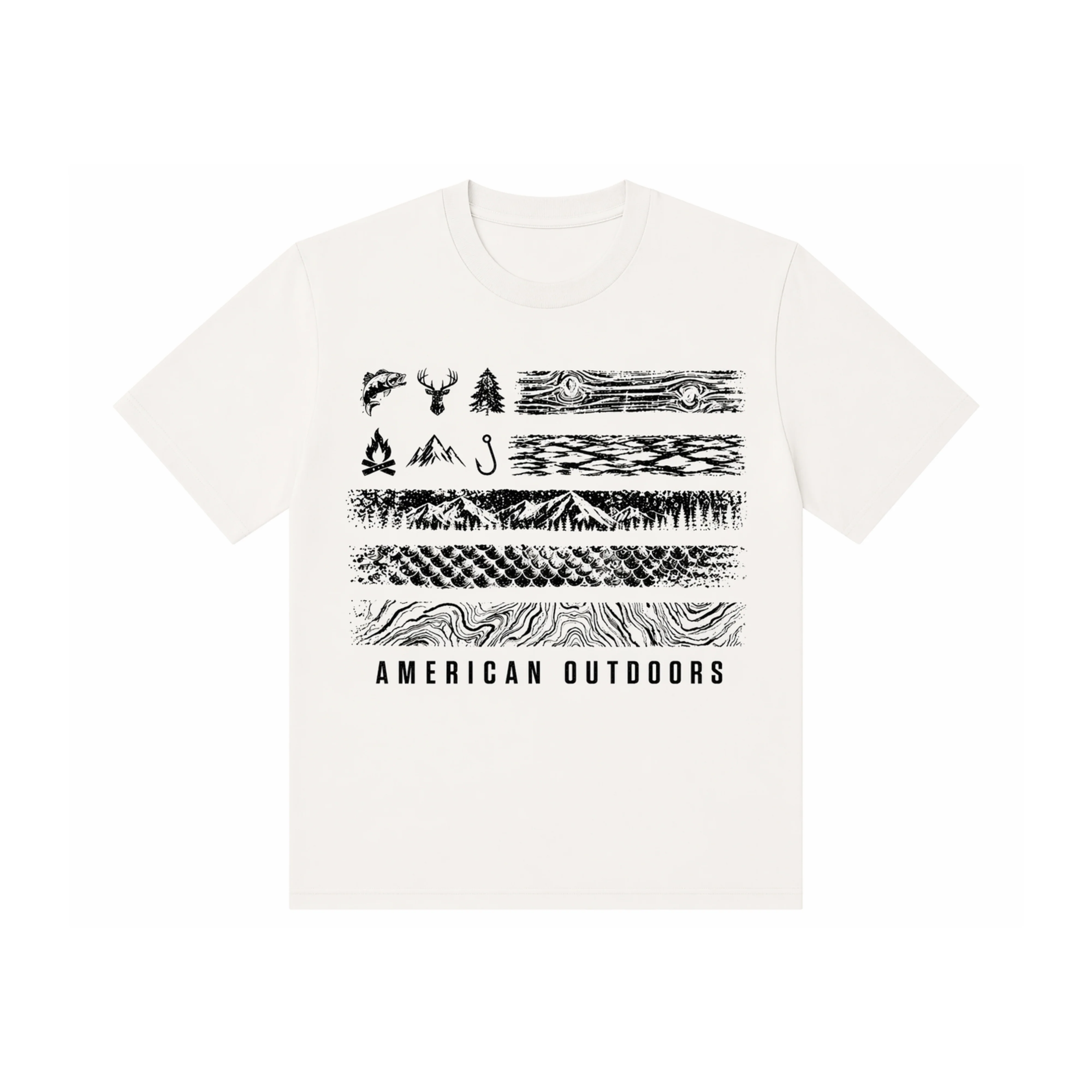 Long-Lasting T-Shirt – Patriotic – Nature USA Flag Luxury