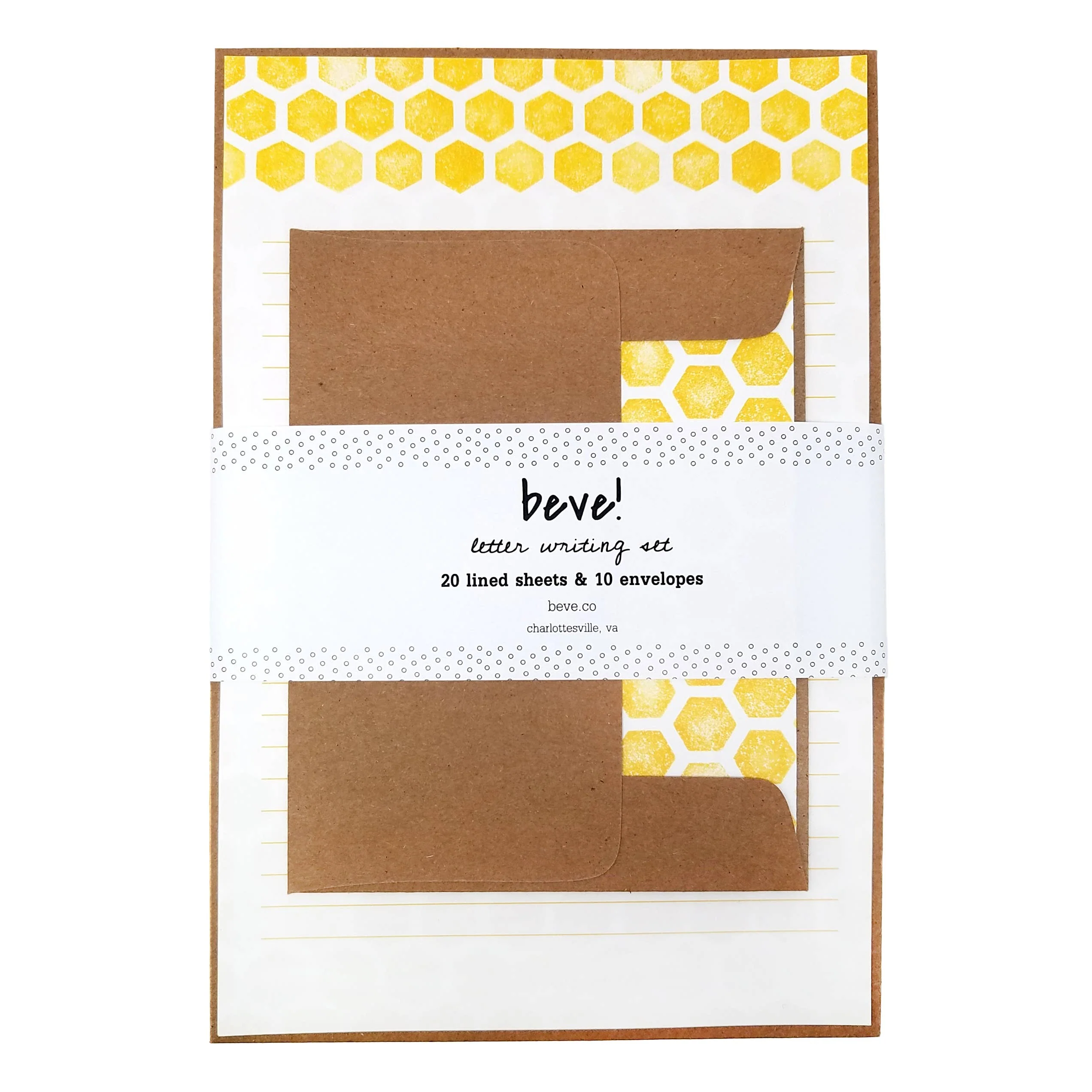 Pure Yellow Hex Letter Writing Stationery Set Solid