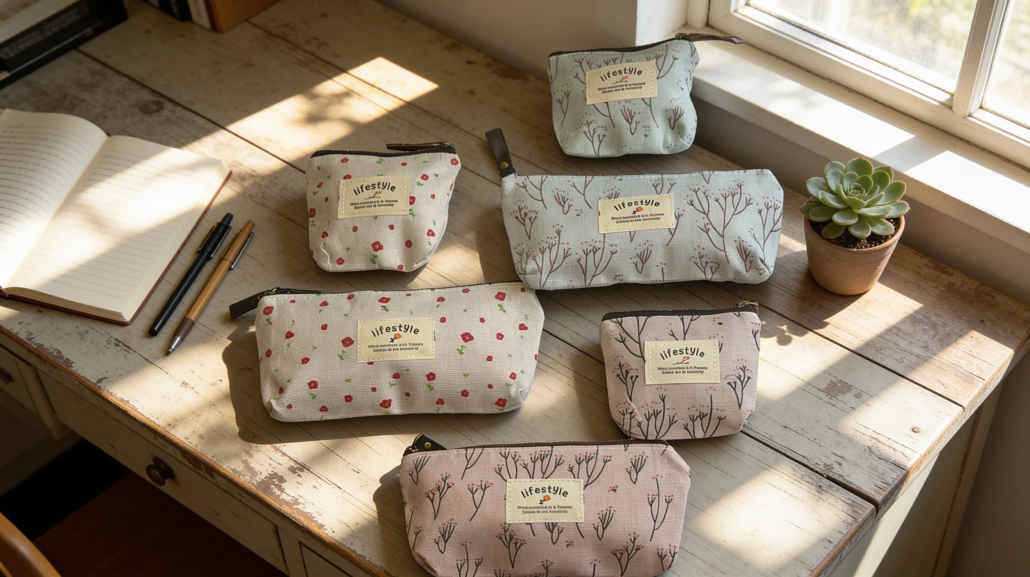 Breathable Vintage Floral Canvas Mini Purse Pouch Set Effective