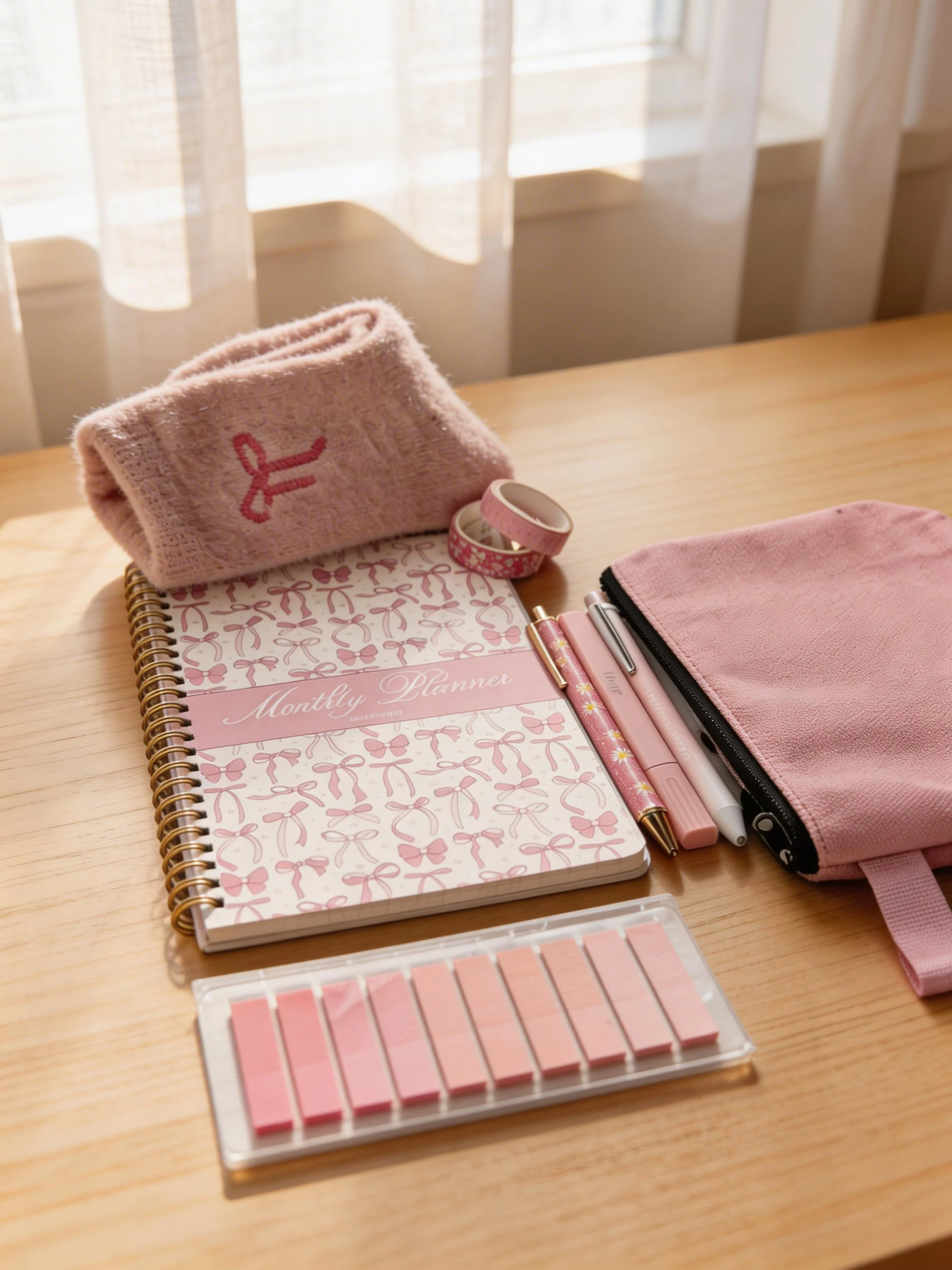 Top-Quality Pink Ribbon Planner Set Easy-to-Use