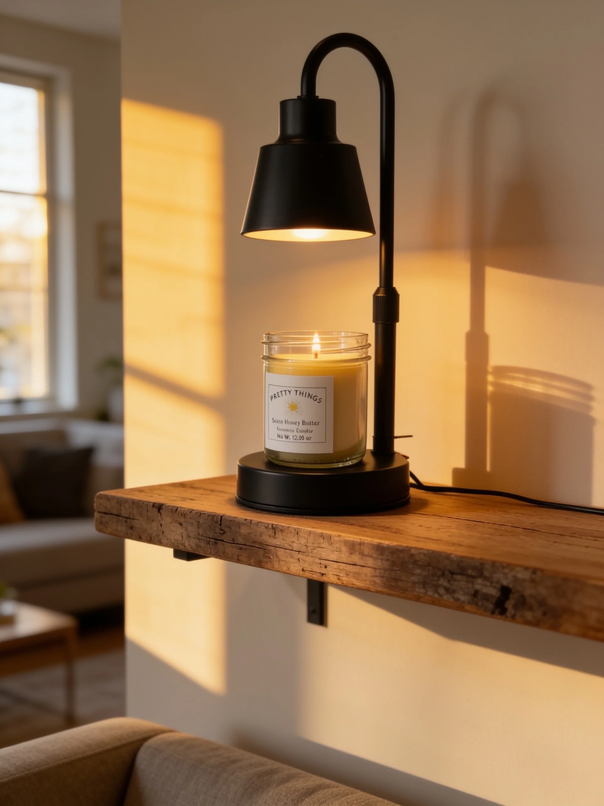 Eco-Friendly Black Rustic Candle Warmer Lamp High-End