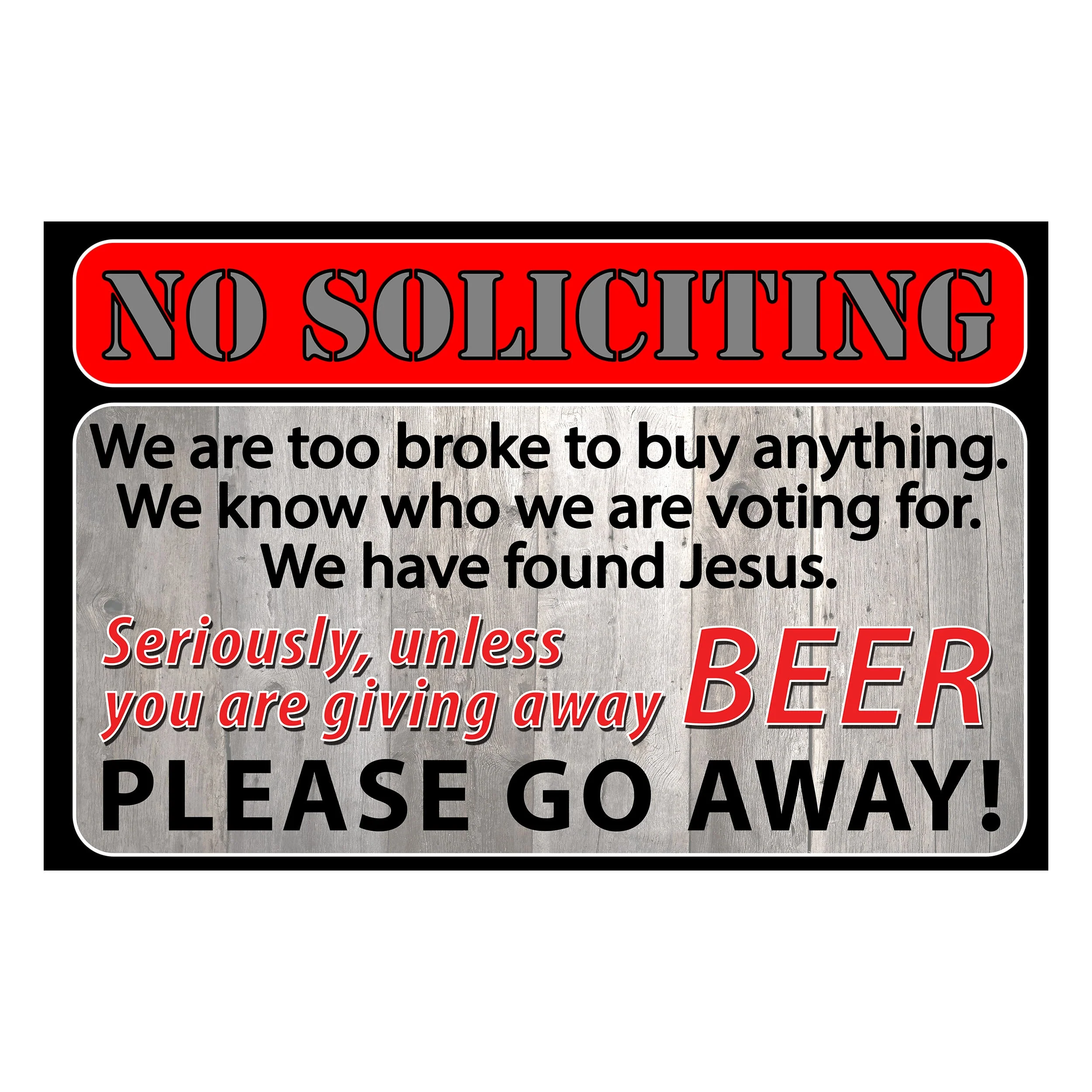 Professional Door Mat Rubber 26in x 17in-No Soliciting Top-Quality