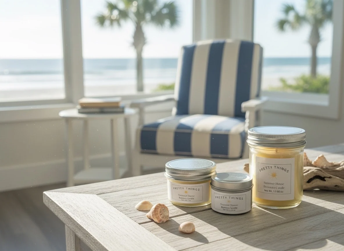 Long-Lasting Summer House Beeswax Candle Environmentally Friendly