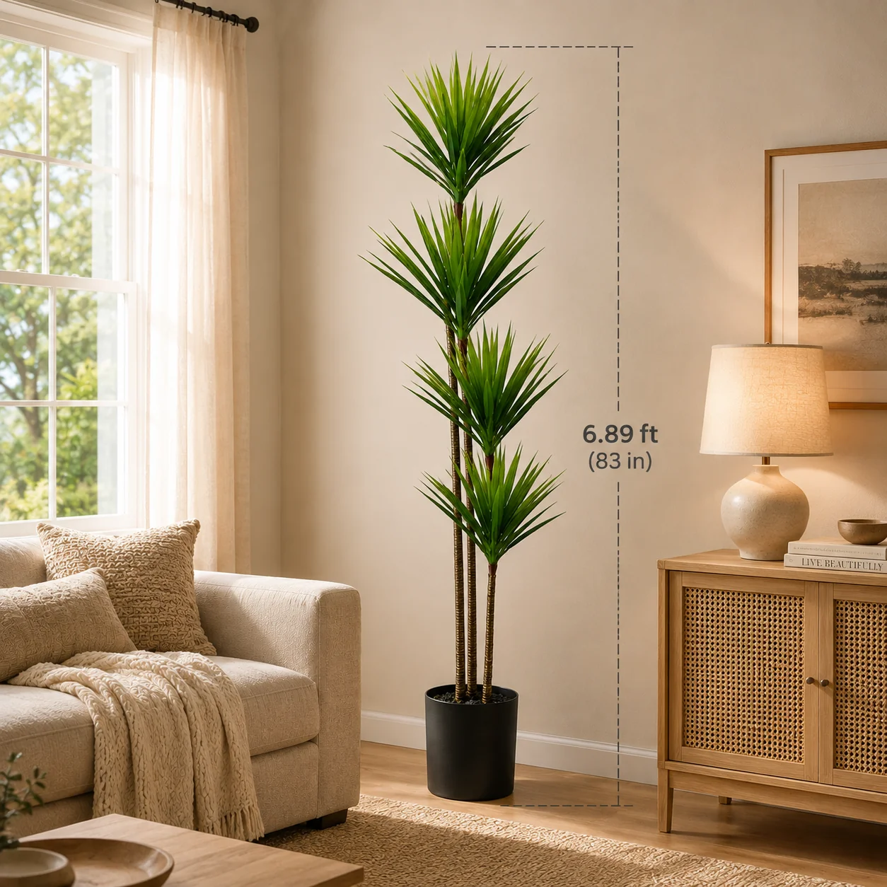 Responsible Faux Yucca Plant 6.89 ft H Refined