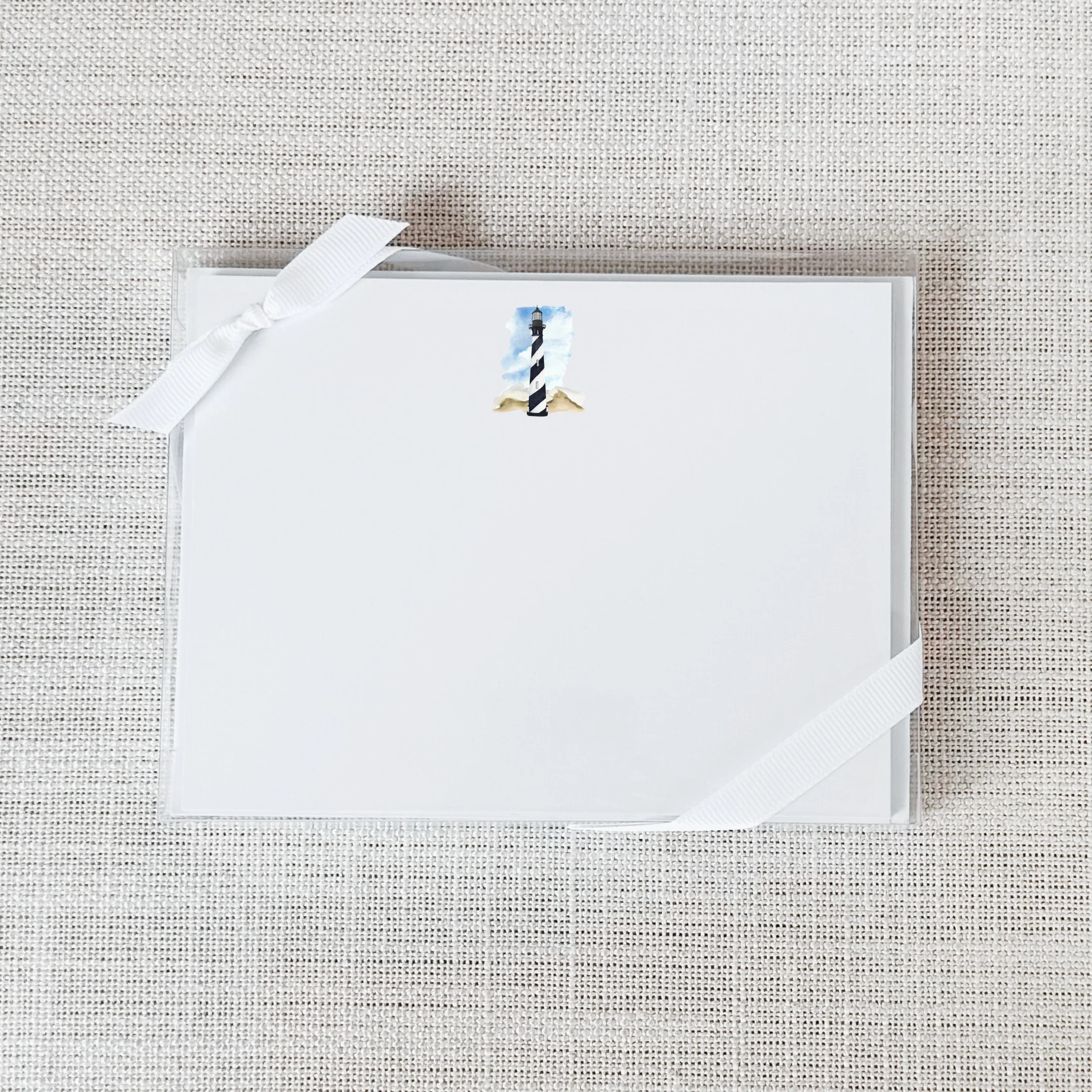 Soft Lighthouse Flat Notecard – Set of 15 Carefully Designed