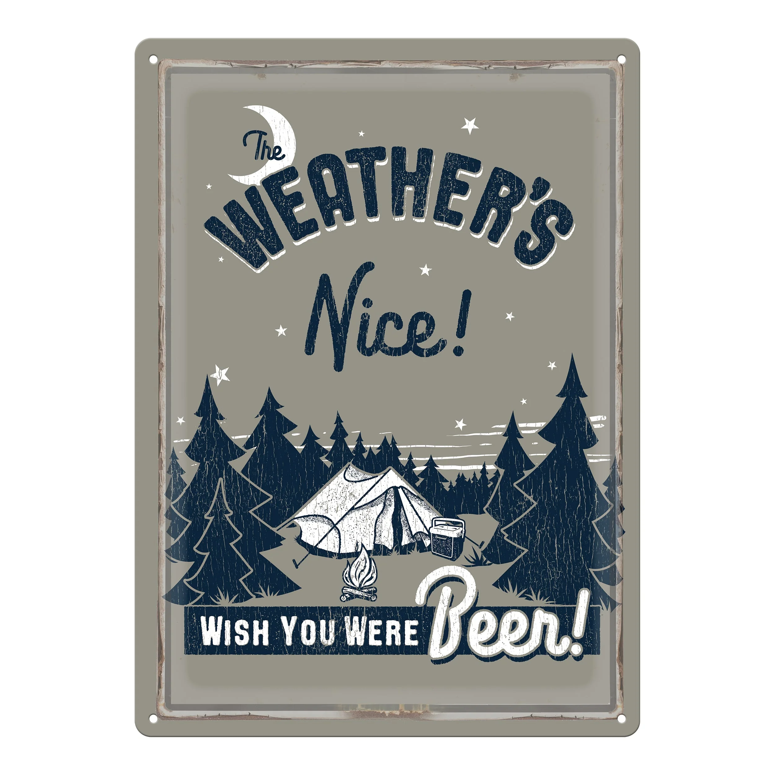 Dependable Tin Sign 12in x 17in-Wish You Were Beer Durable