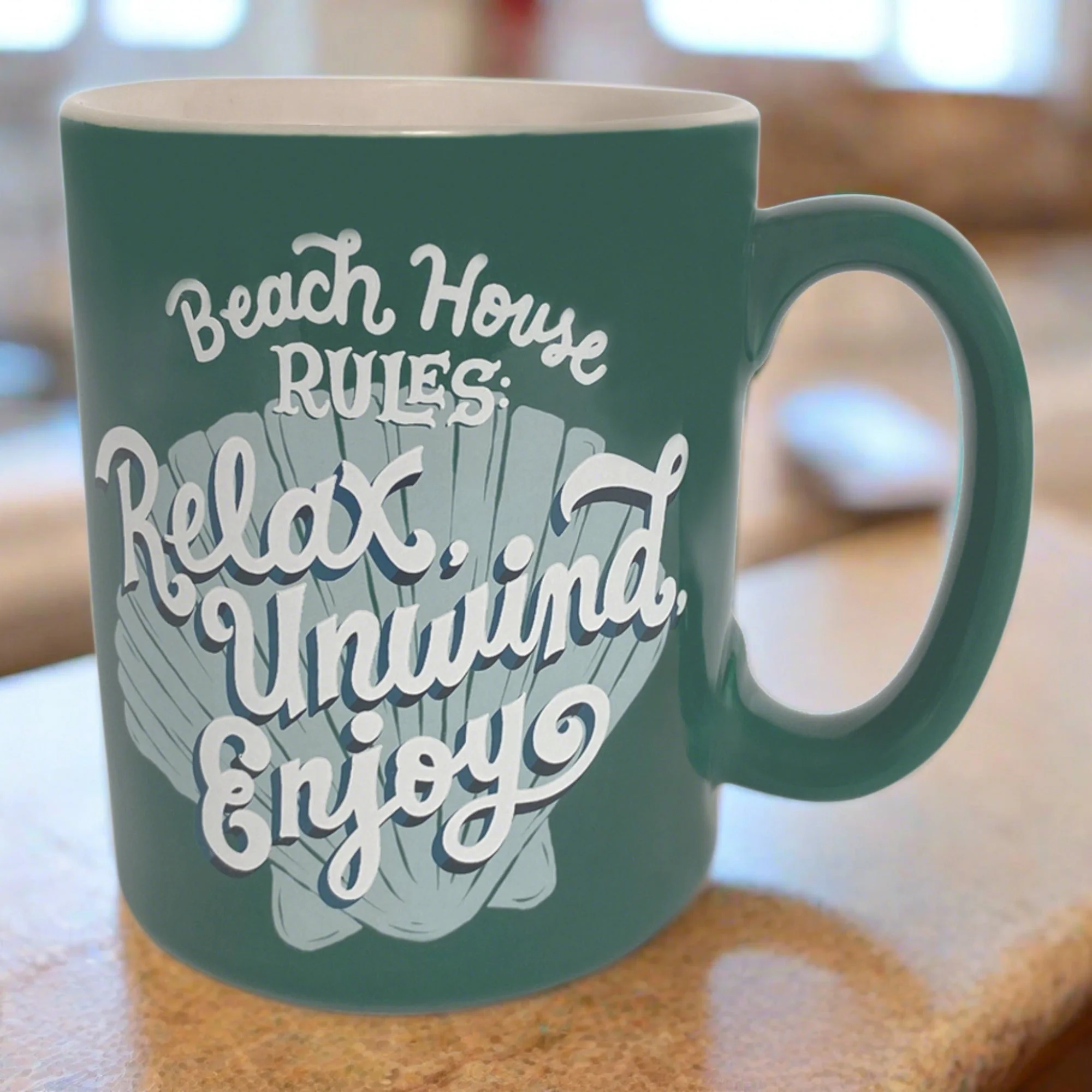 Original Design Ceramic Mug 16oz-Beach House Rules Fine