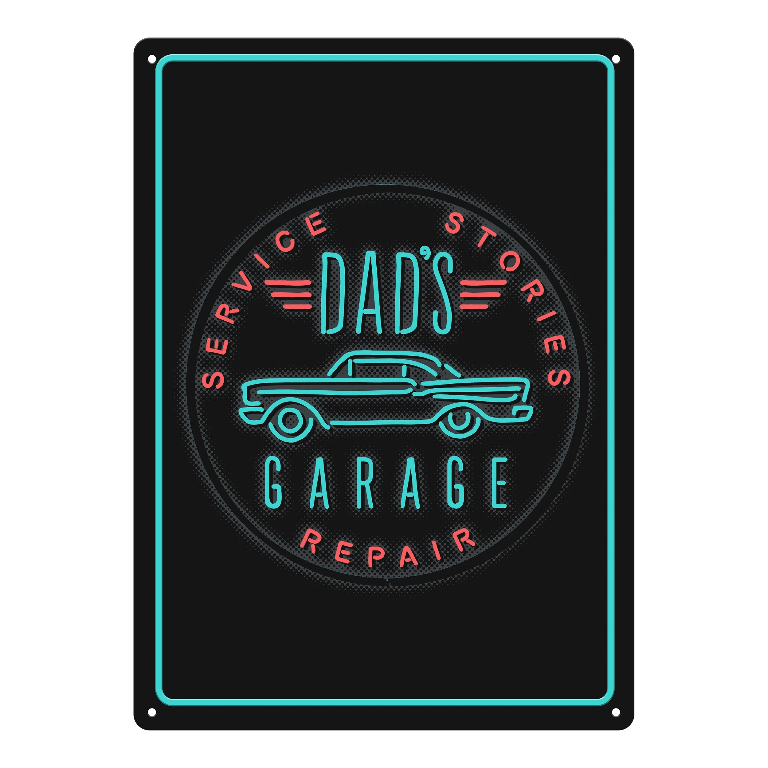 Premium Tin Sign 12in x 17in-Dads Garage Comfortable