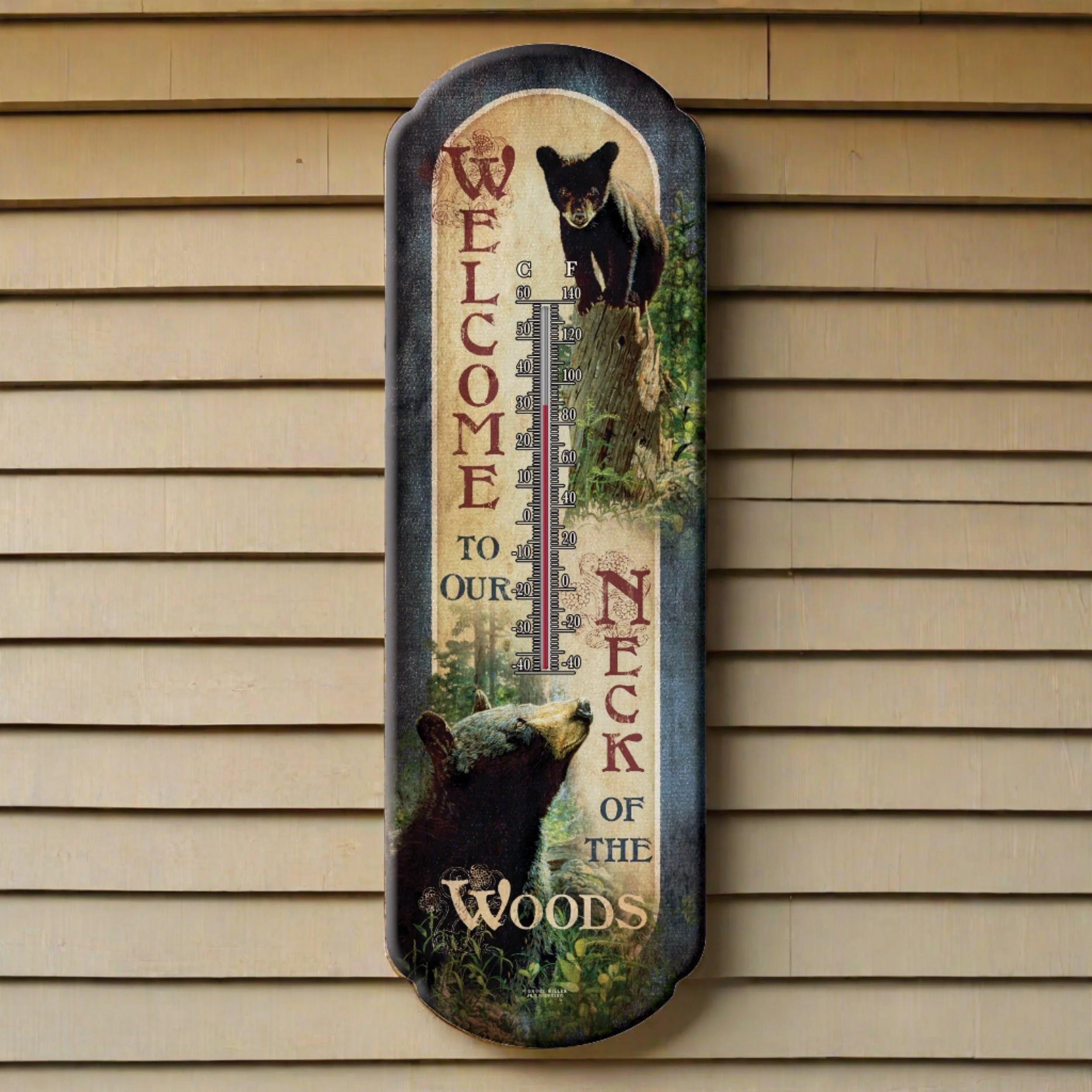 Exclusive Tin Thermometer-Bear Welcome Crafted