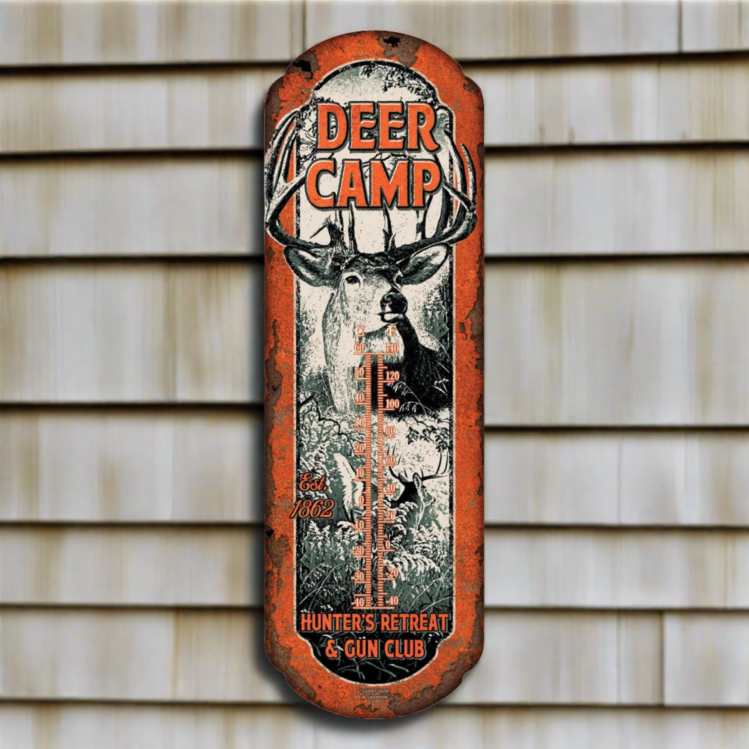 Certified Tin Thermometer-Deer Camp Outstanding