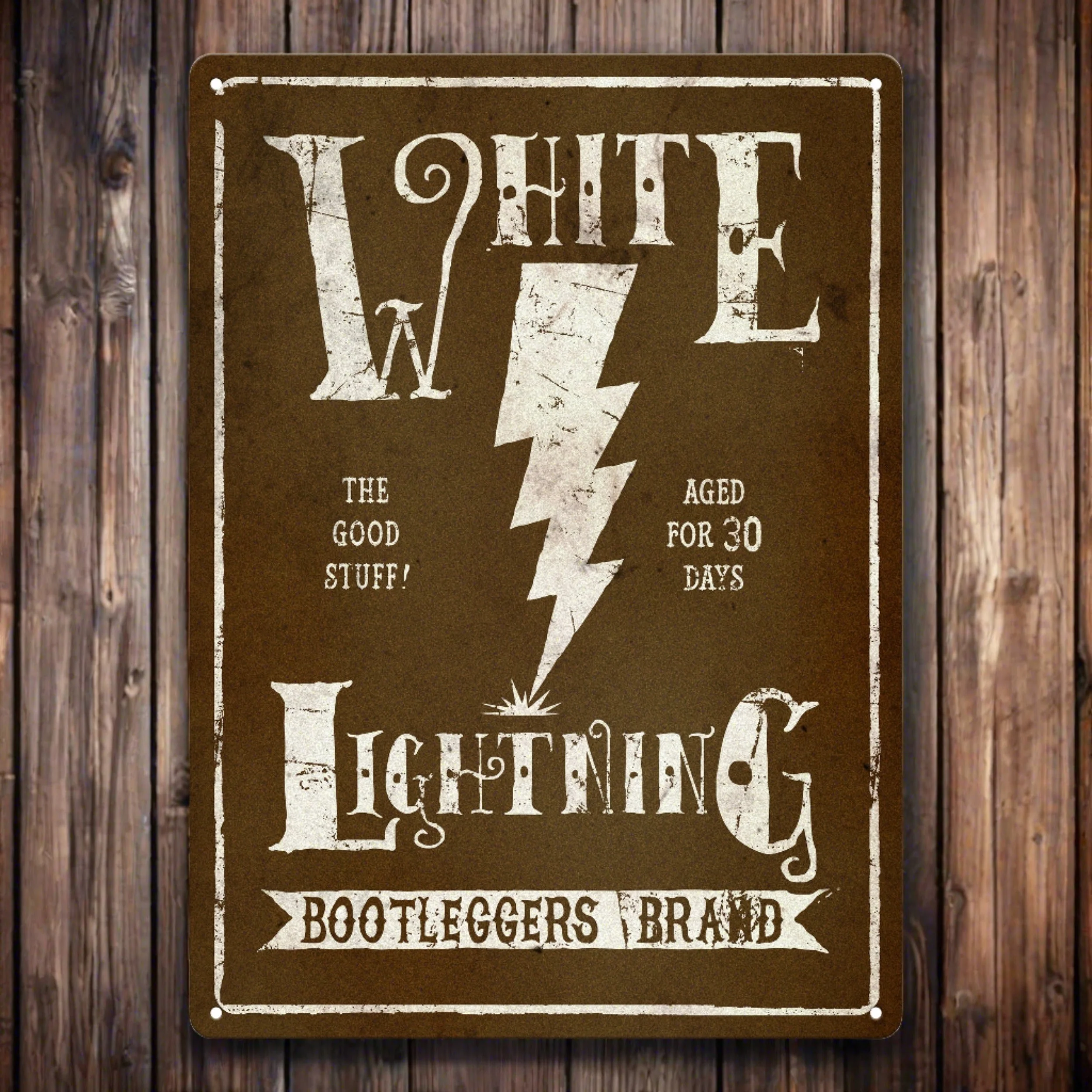 Verified Tin Sign 12in x 17in-White Lightning Original Design