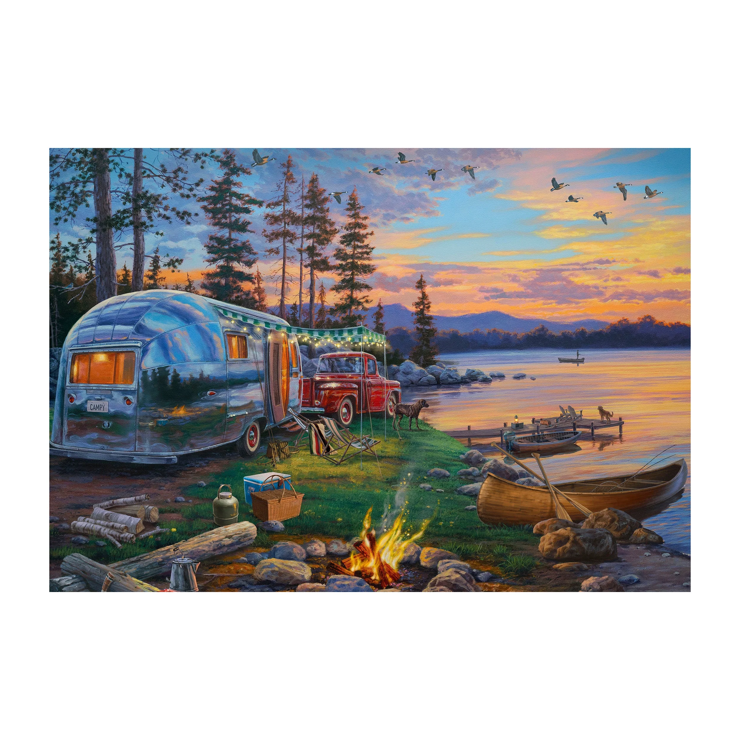 Fashionable LED Art 24in x 16in-Happy Campers Proven