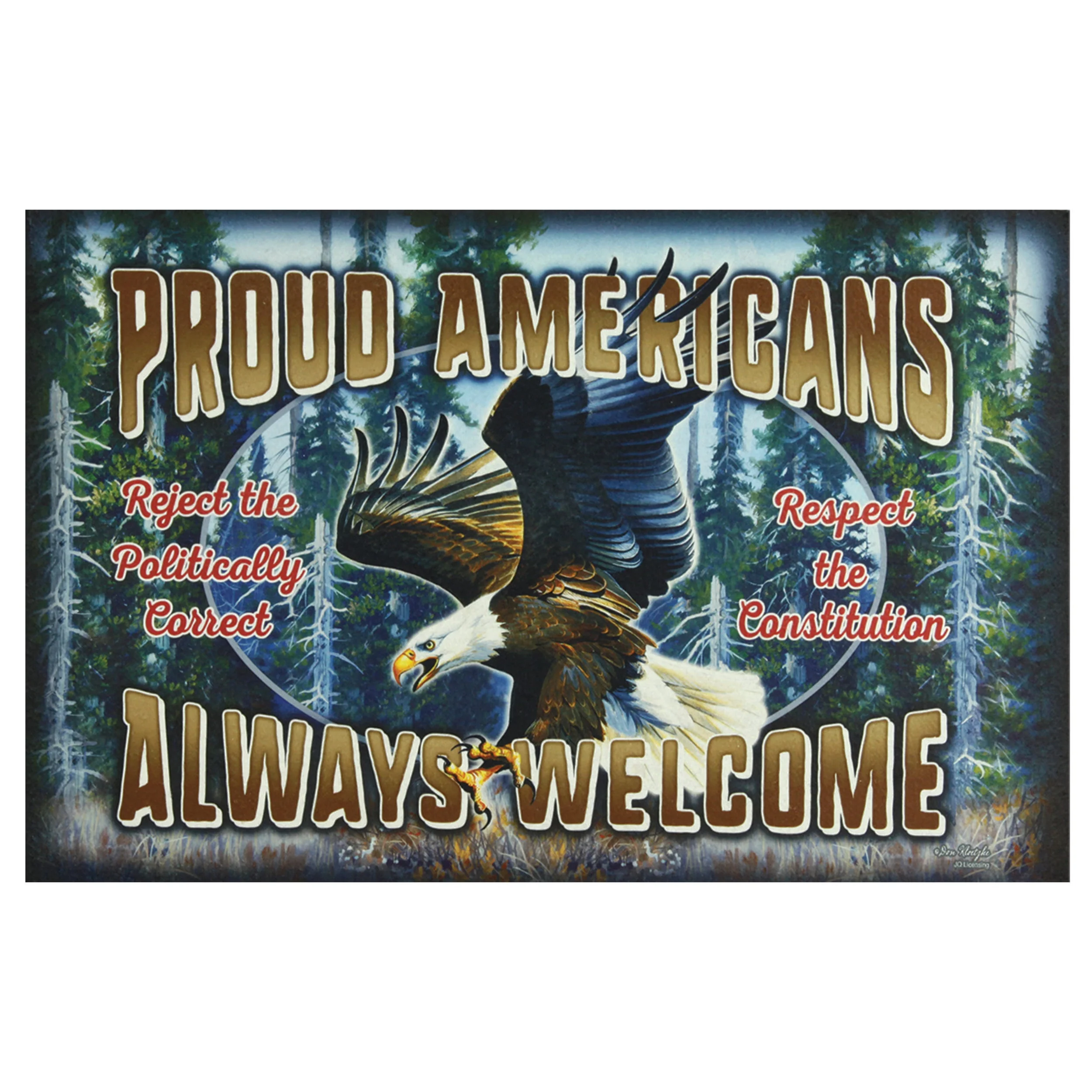 Quality Door Mat Rubber 26in x 17in-Proud Americans Natural