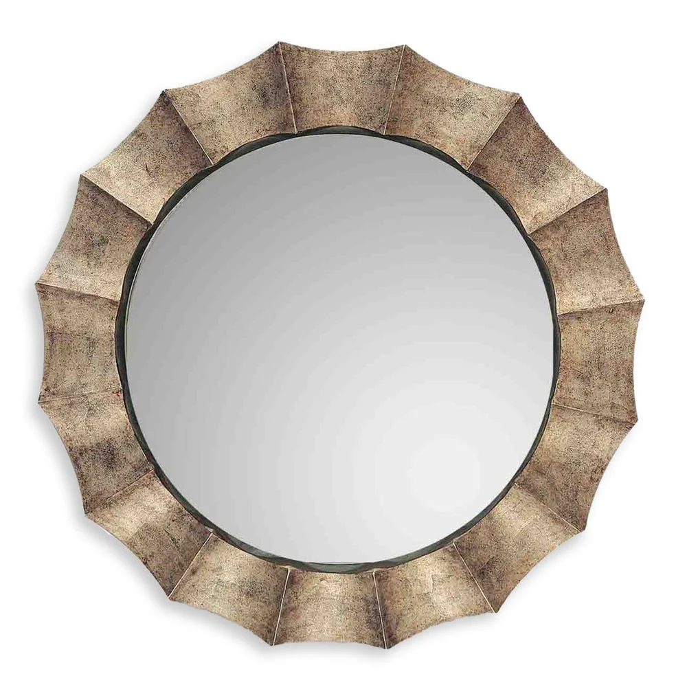Green Gotham Round Mirror High-Grade
