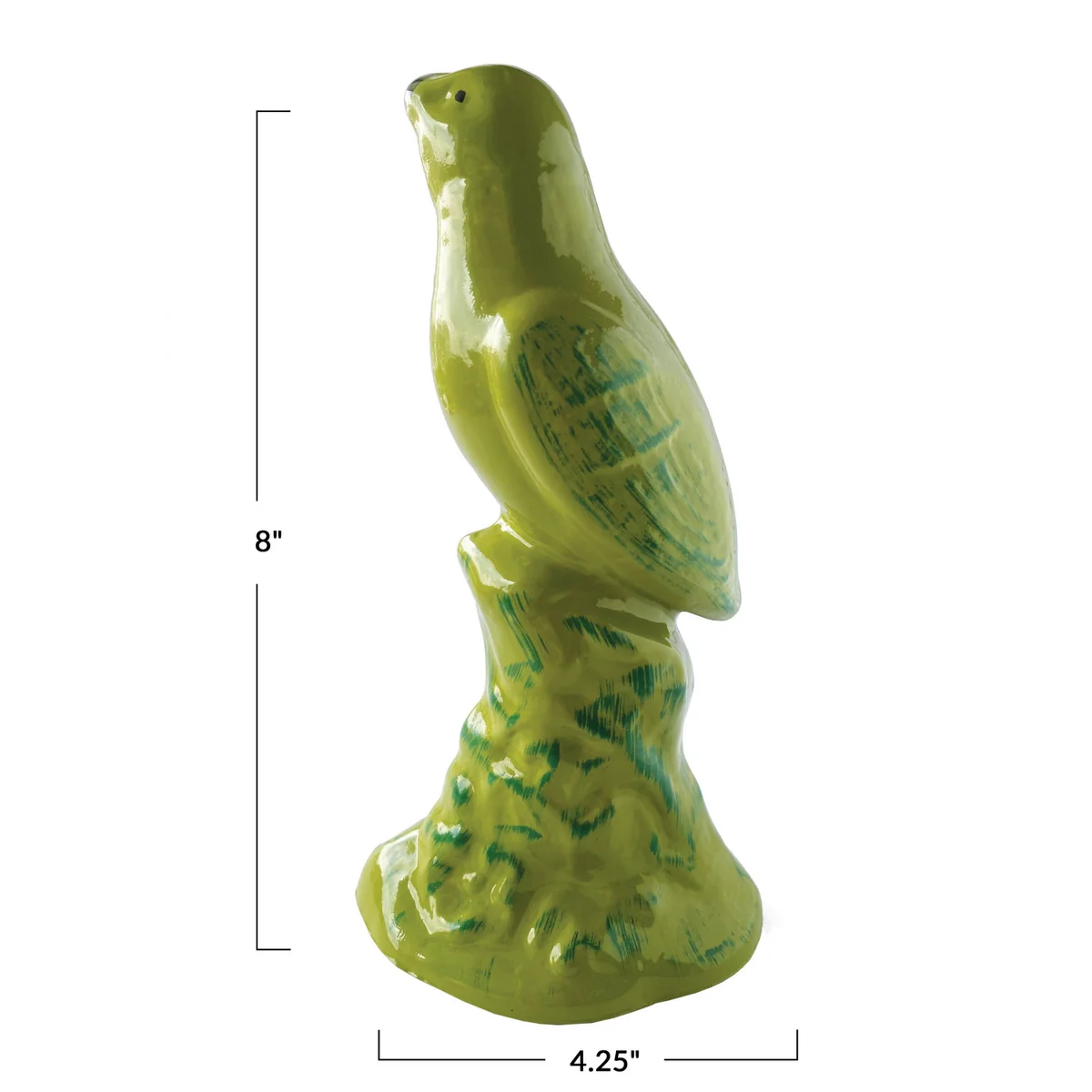 Reliable Embossed Green Glass Bird Contemporary