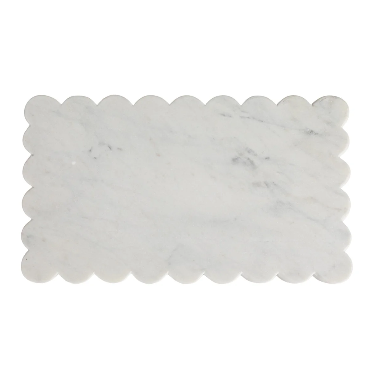 Fine Crafted Marble Cheese Cutting Board w Scalloped Edge White Fashionable