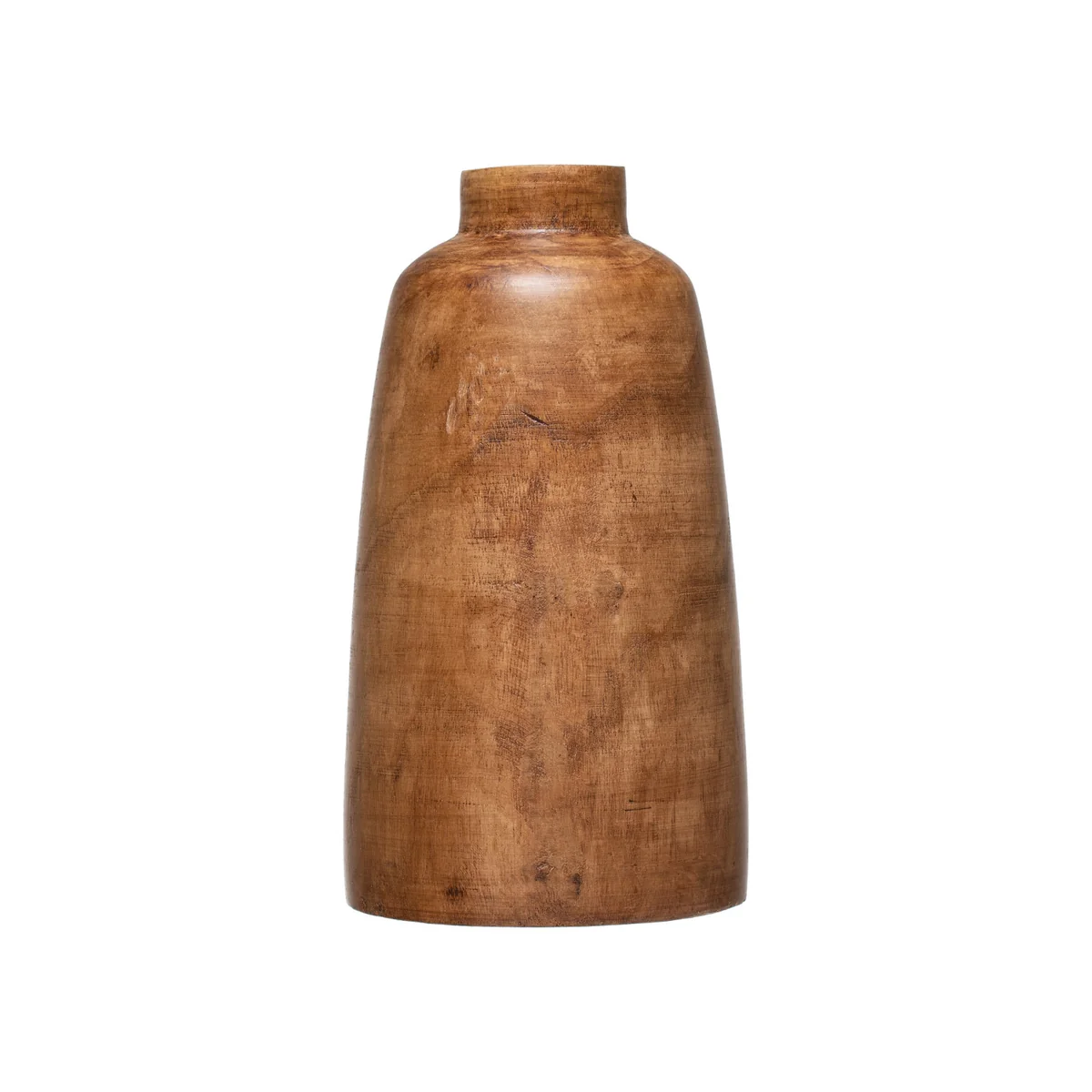 Verified Paulownia Wood Vase Walnut Stained Finish Fashionable